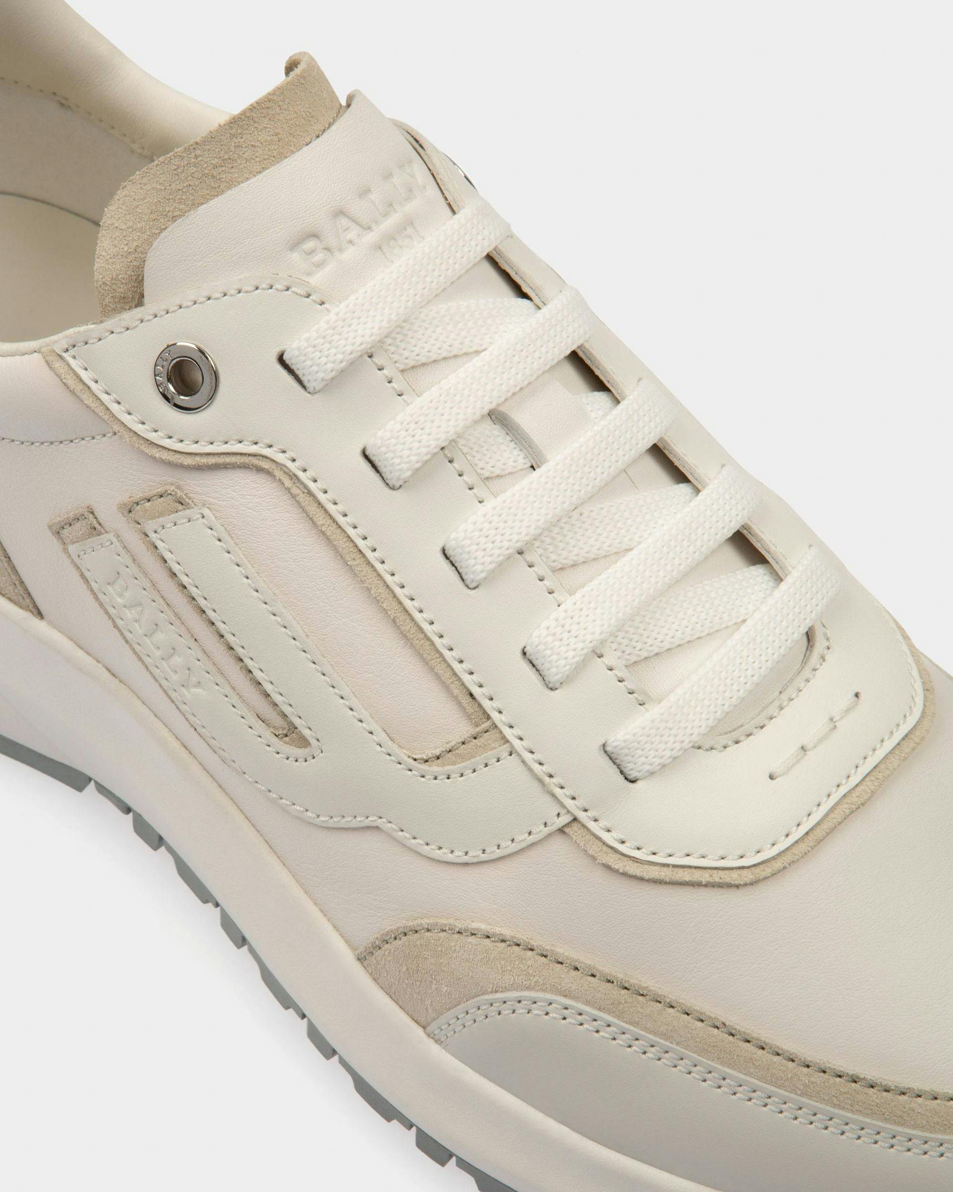 Demmy Leather Sneakers In White & Dusty White - Women's - Bally - 04