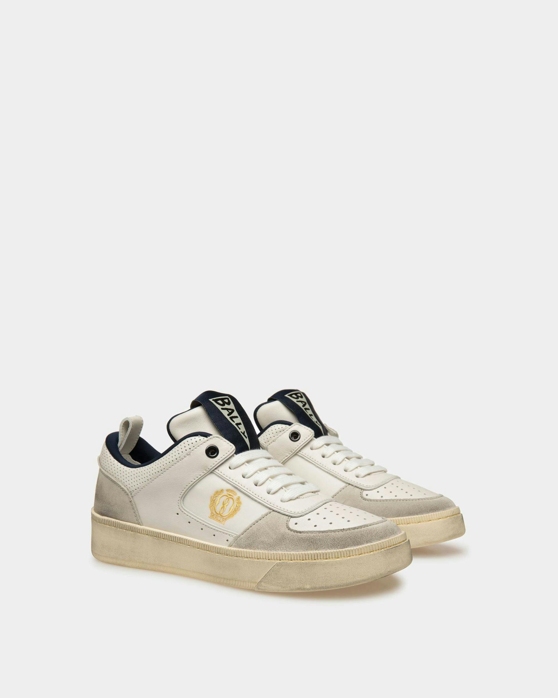 Women's Raise Sneakers In Dusty White And Midnight Leather | Bally | Still Life 3/4 Front