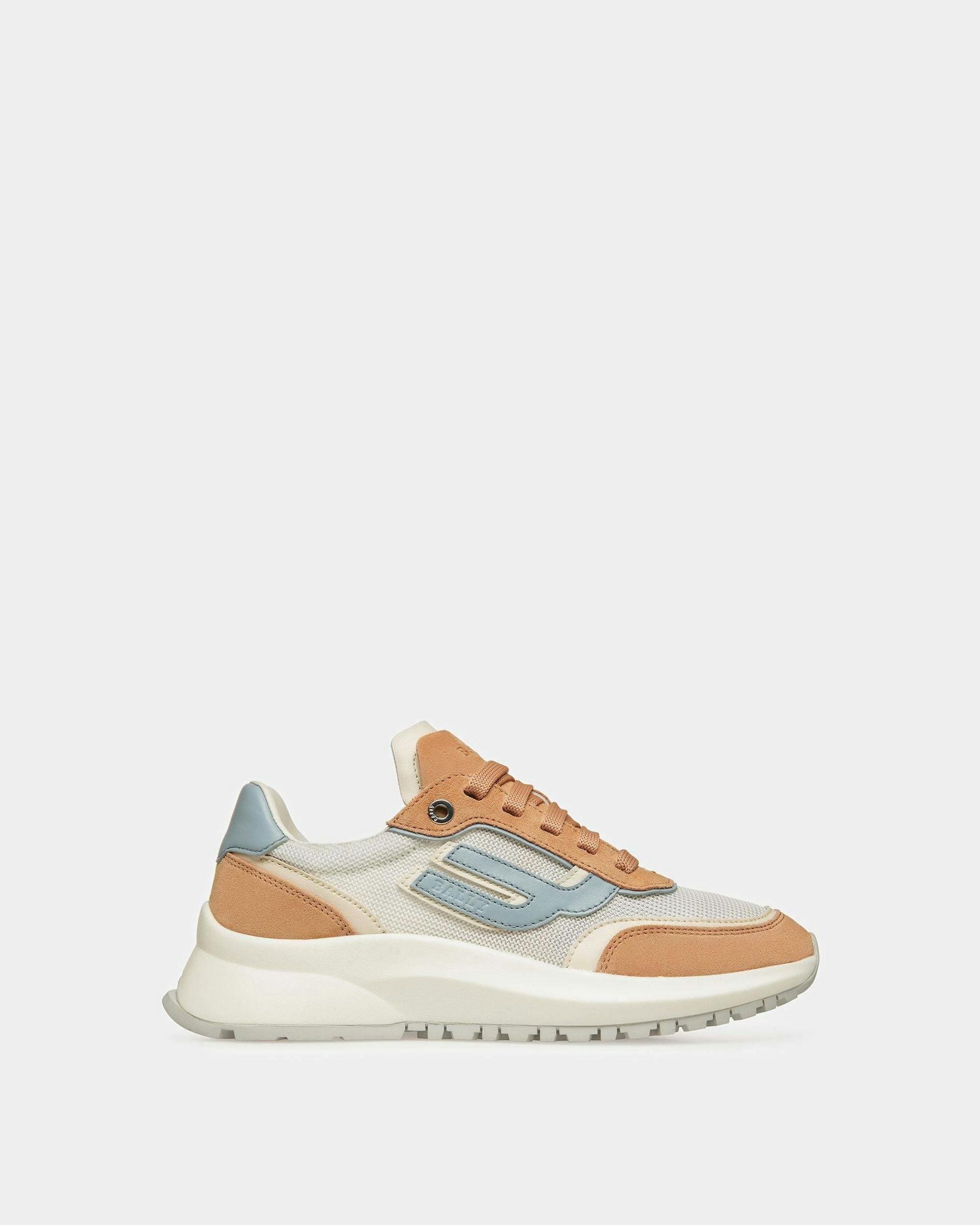 Demmy Leather And Fabric Sneakers In Peach - Women's - Bally - 01