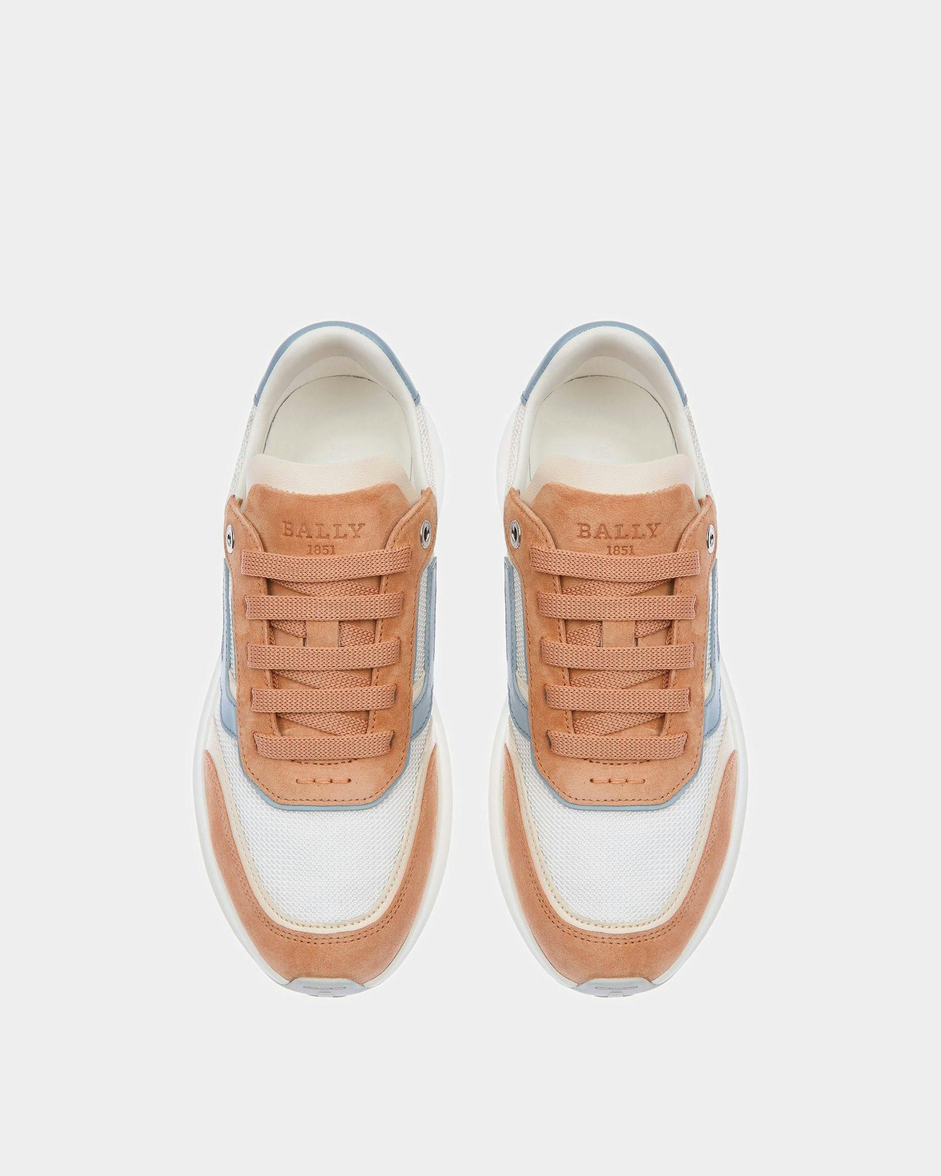 Demmy Leather And Fabric Sneakers In Peach - Women's - Bally - 02