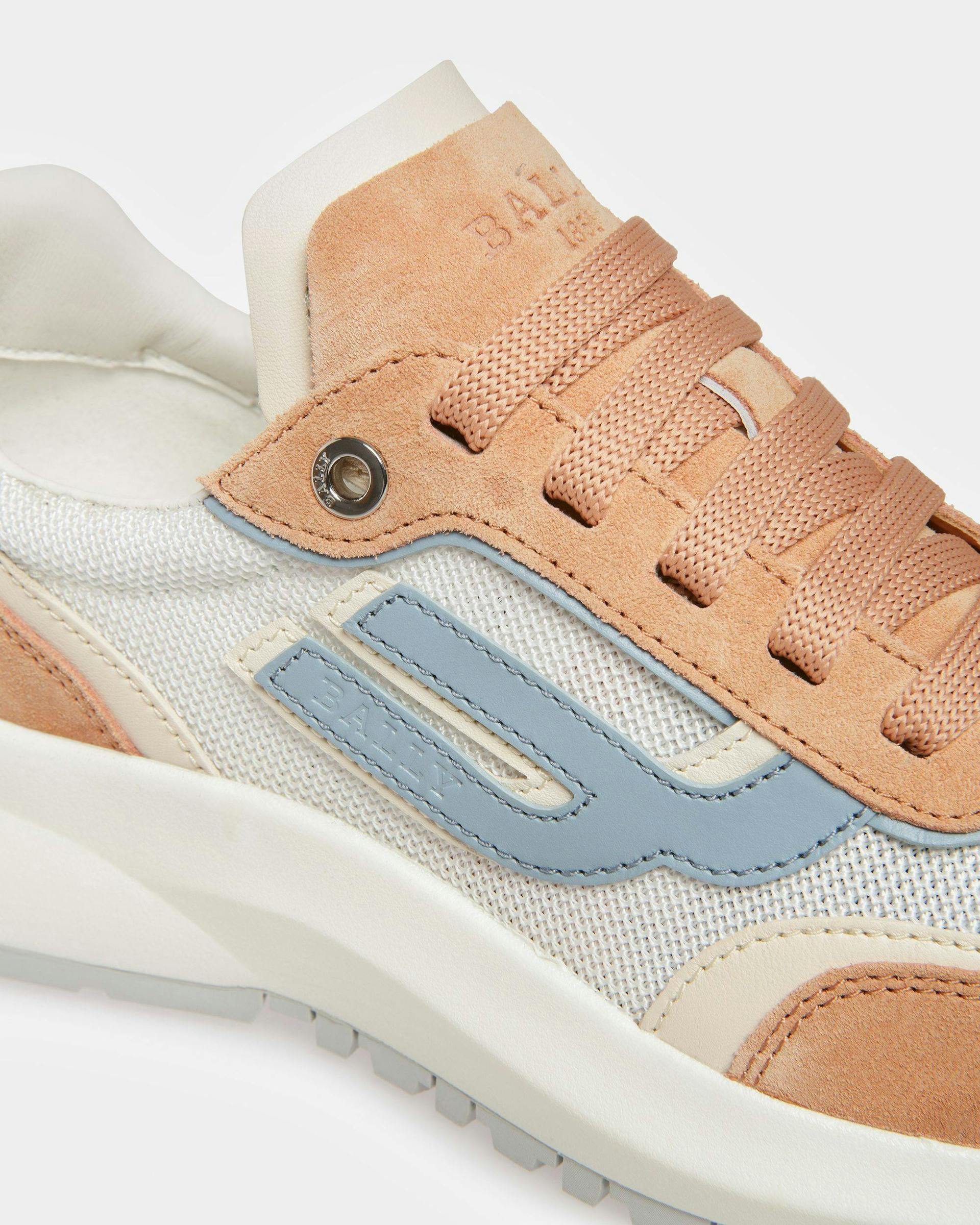 Demmy Leather And Fabric Sneakers In Peach - Women's - Bally - 06
