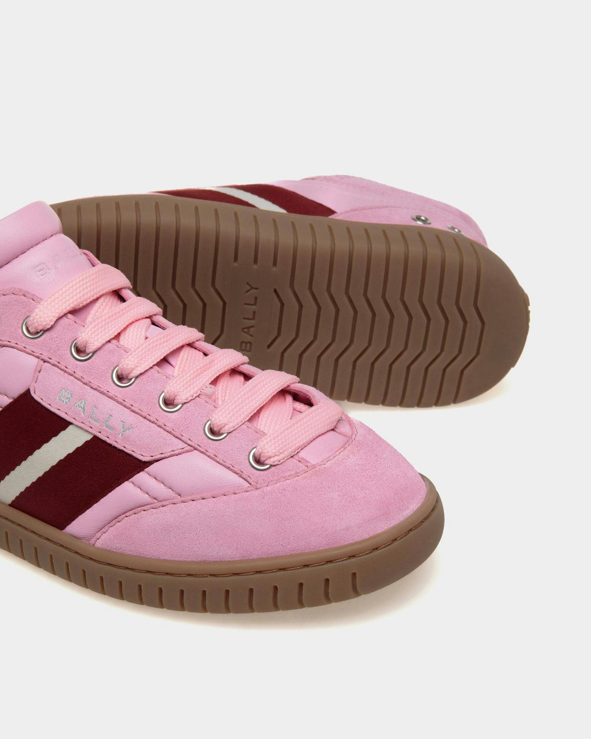 Women's Player Sneaker in Pink Leather and Suede | Bally | Still Life Below