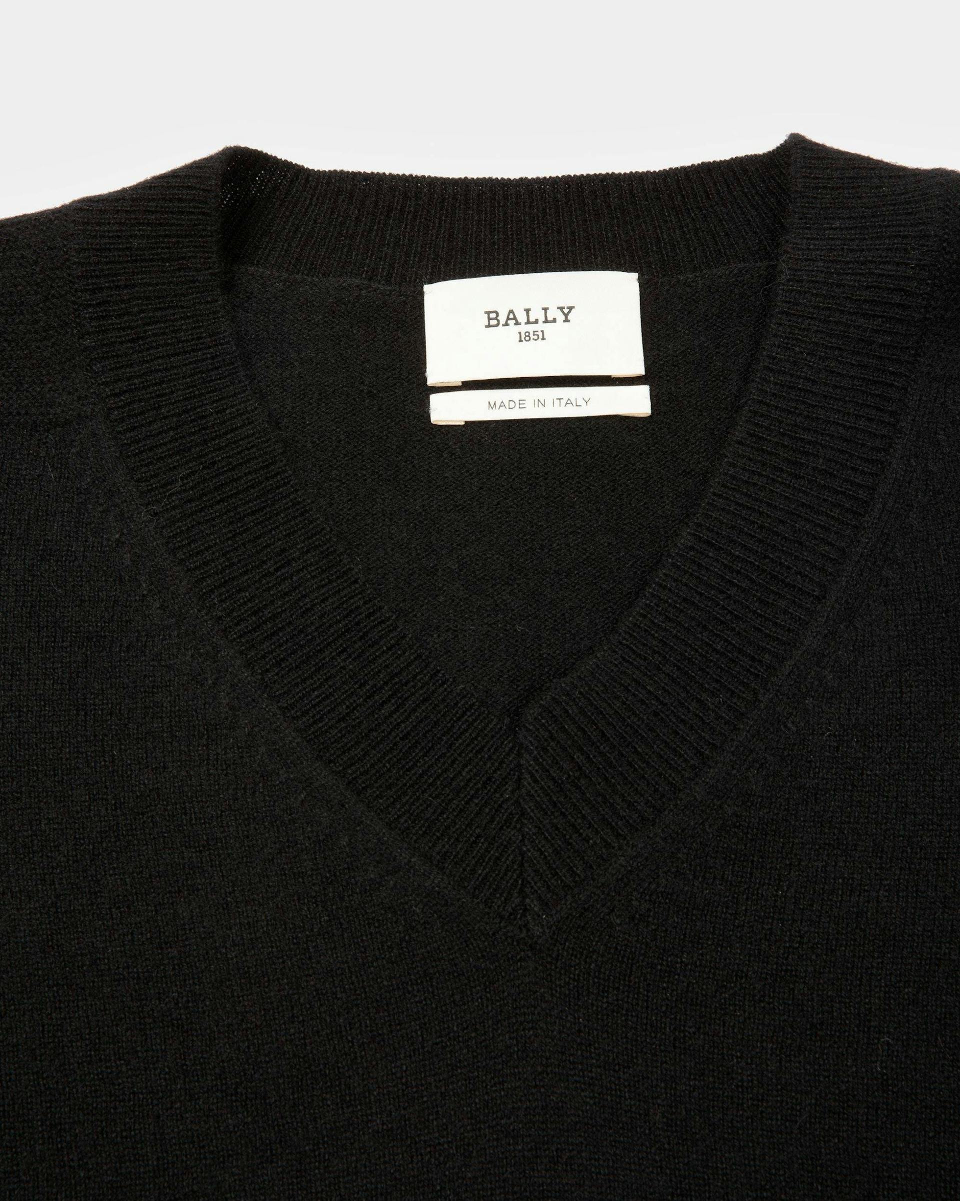 Cashmere V-Neck Sweater In Black - Women's - Bally - 02