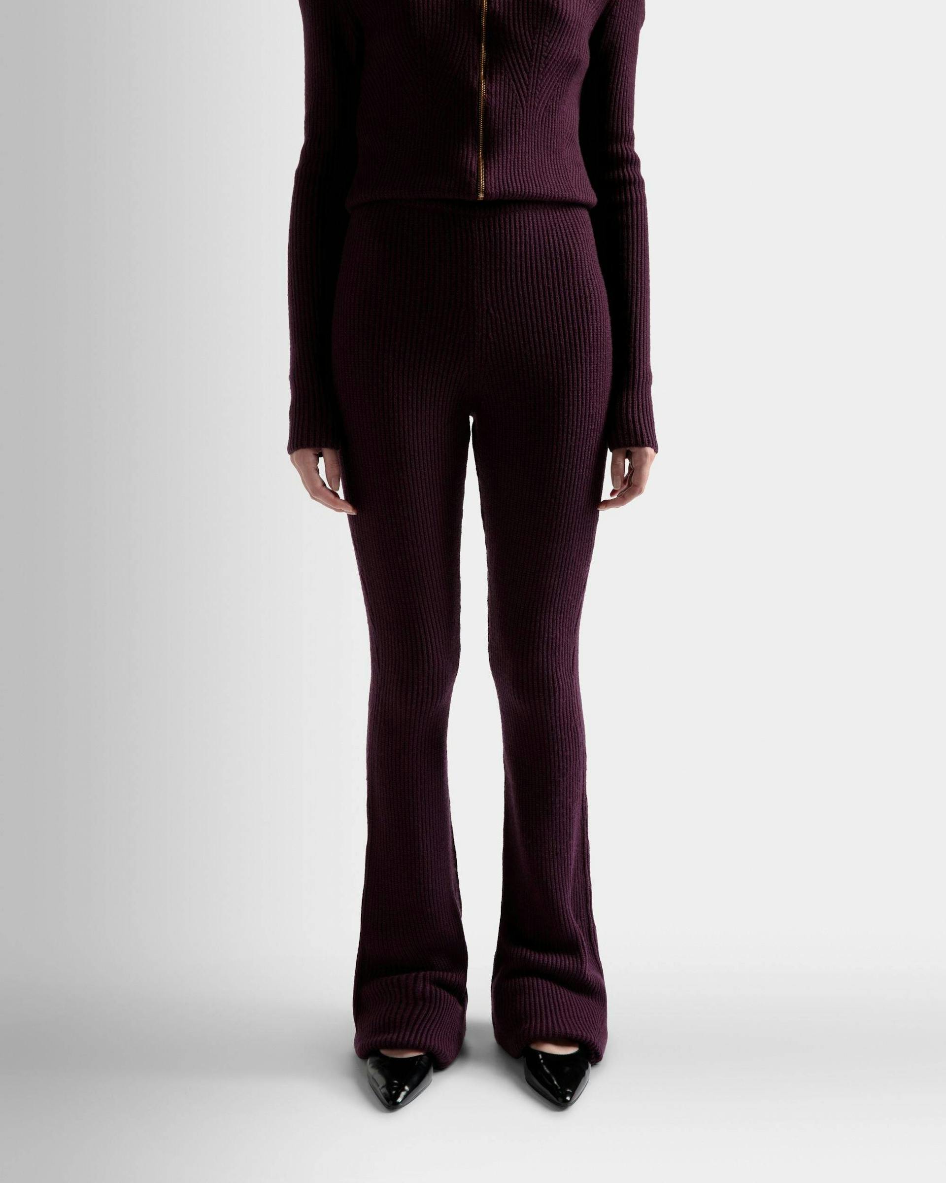 Flared Trousers In Orchid Wool - Women's - Bally - 03