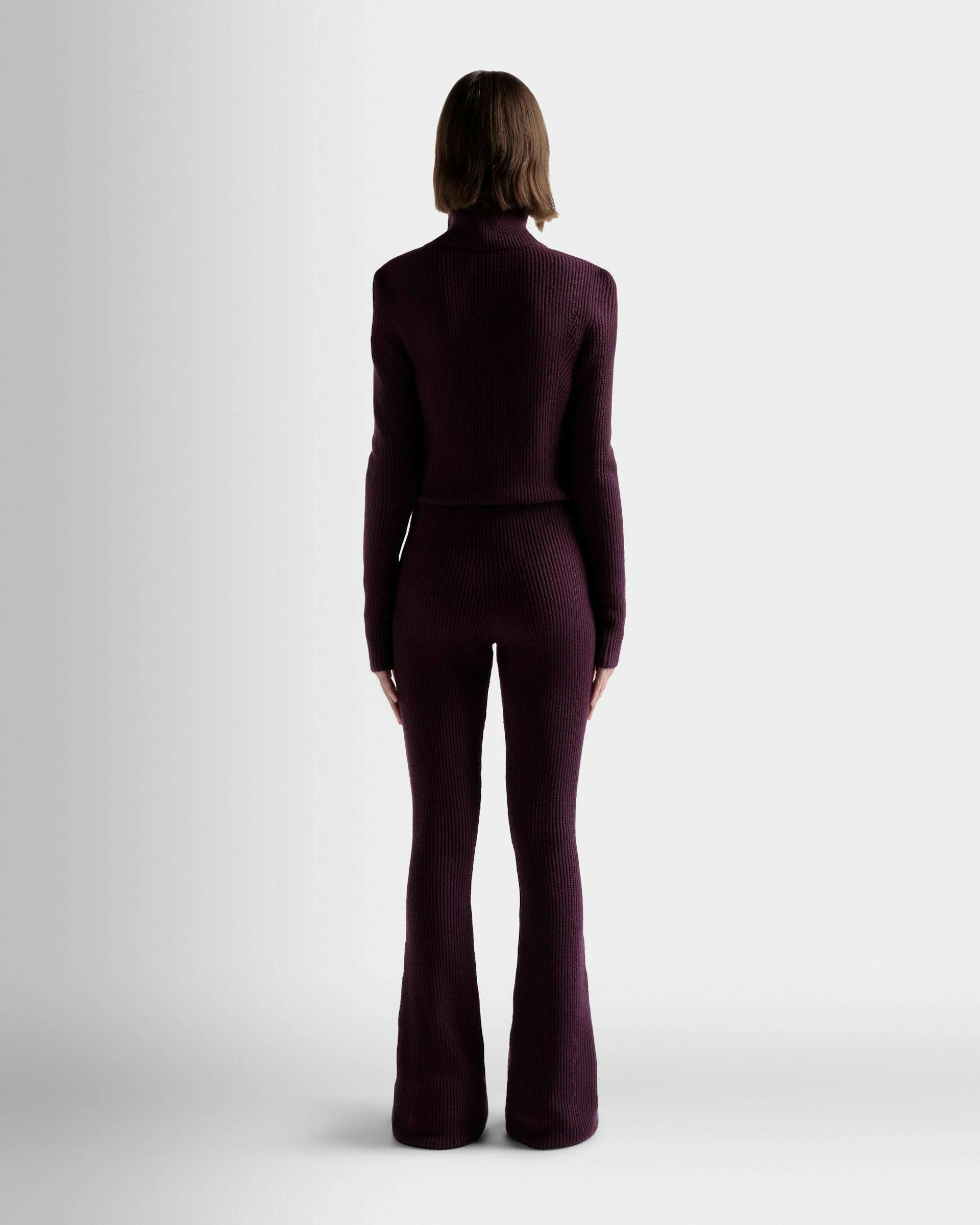 Flared Trousers In Orchid Wool - Women's - Bally - 06