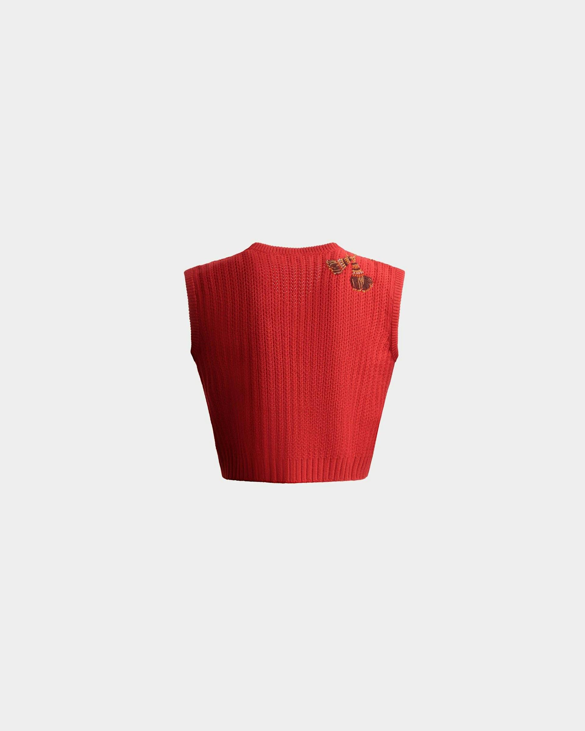 Women's Vest In Red Cashmere | Bally | Still Life Back