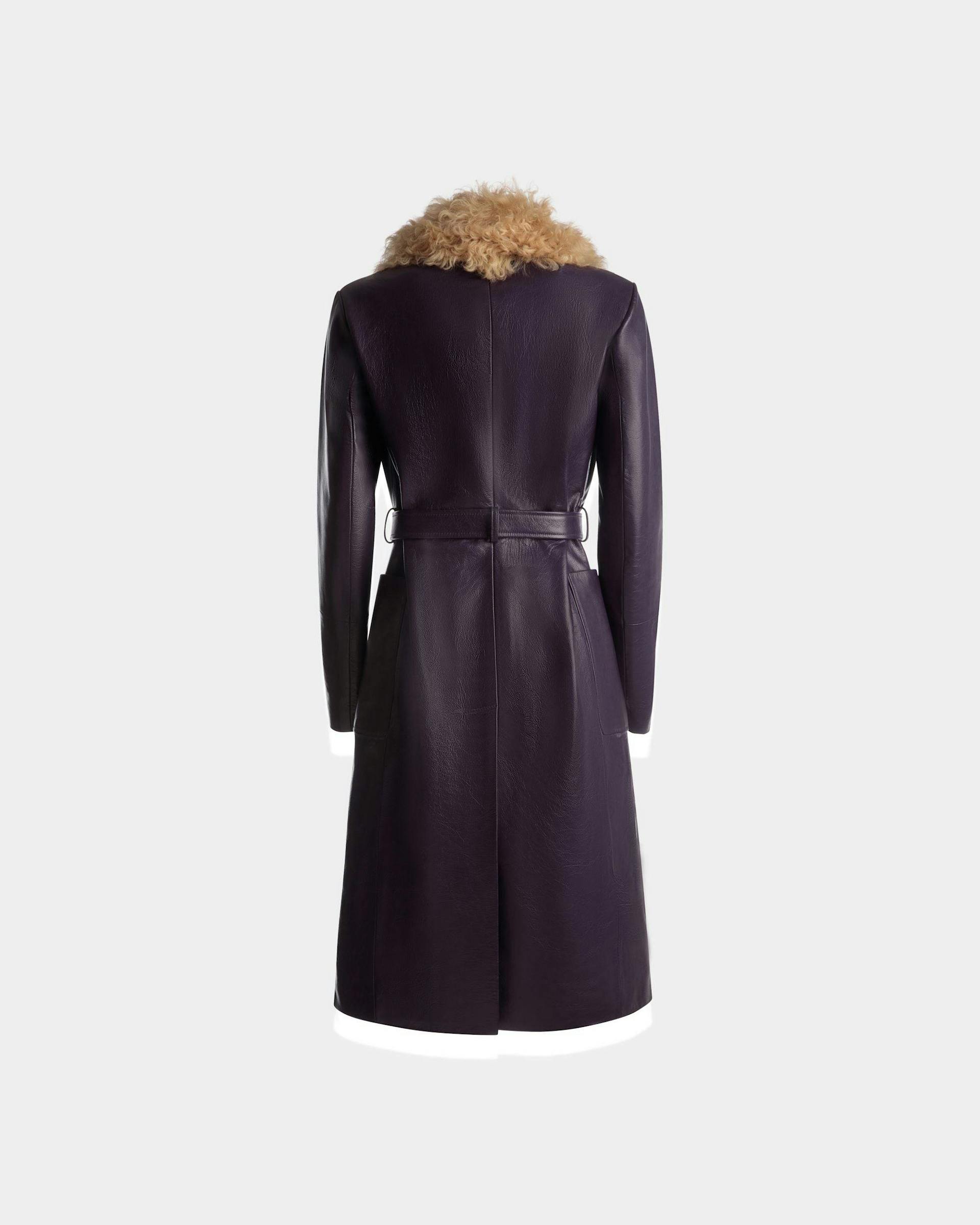 Fur Collar Coat In Orchid Leather - Women's - Bally - 07