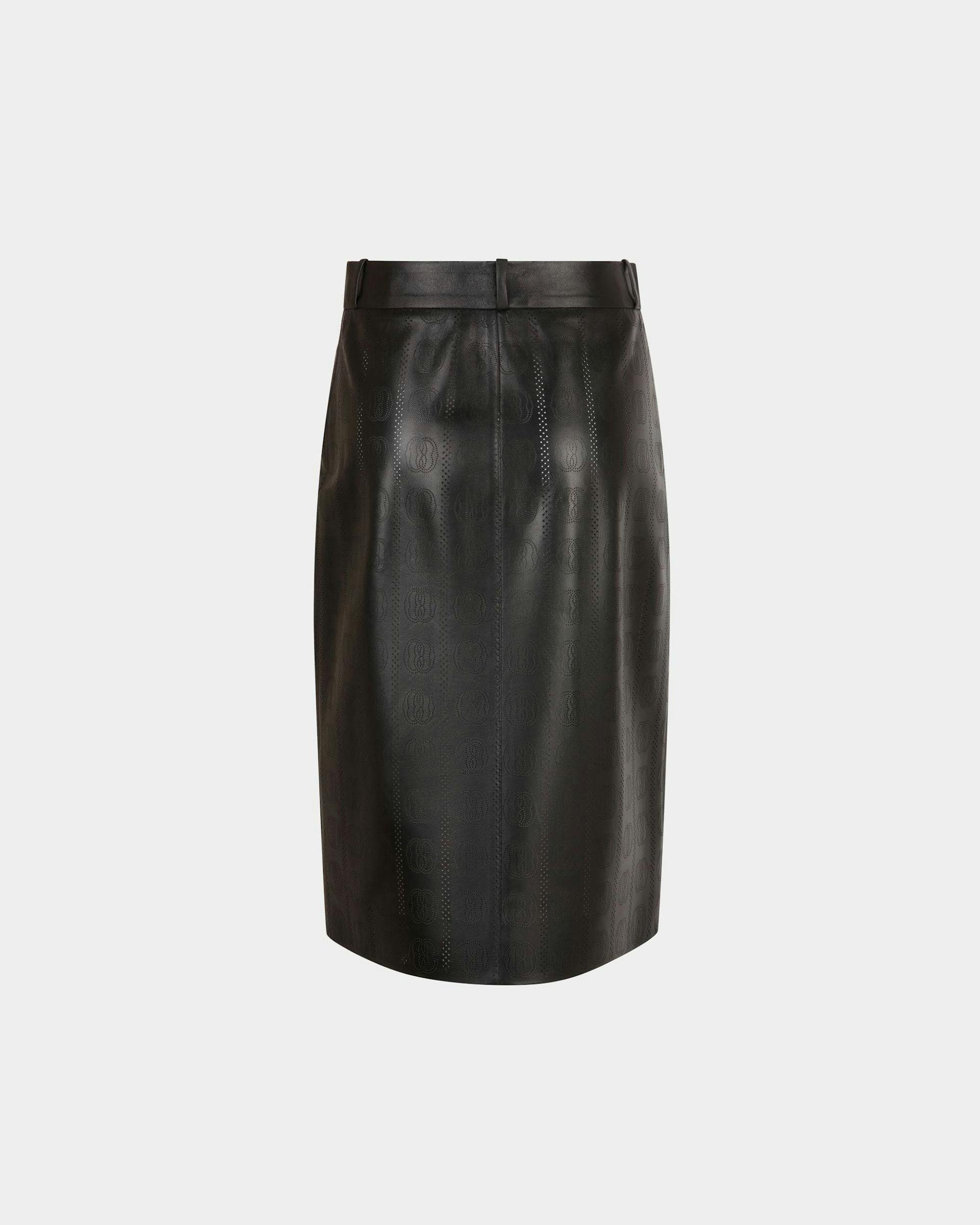 Women's Midi Skirt In Black Leather | Bally | Still Life Back