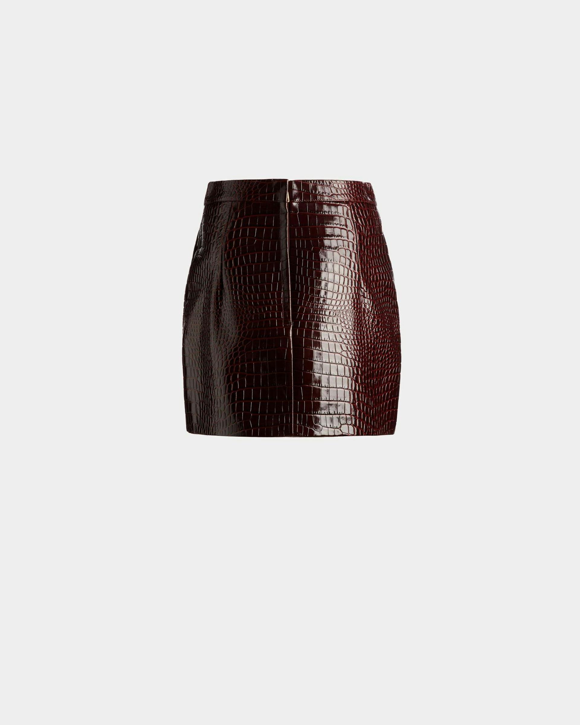 Skirt In Burgundy Leather - Women's - Bally - 07