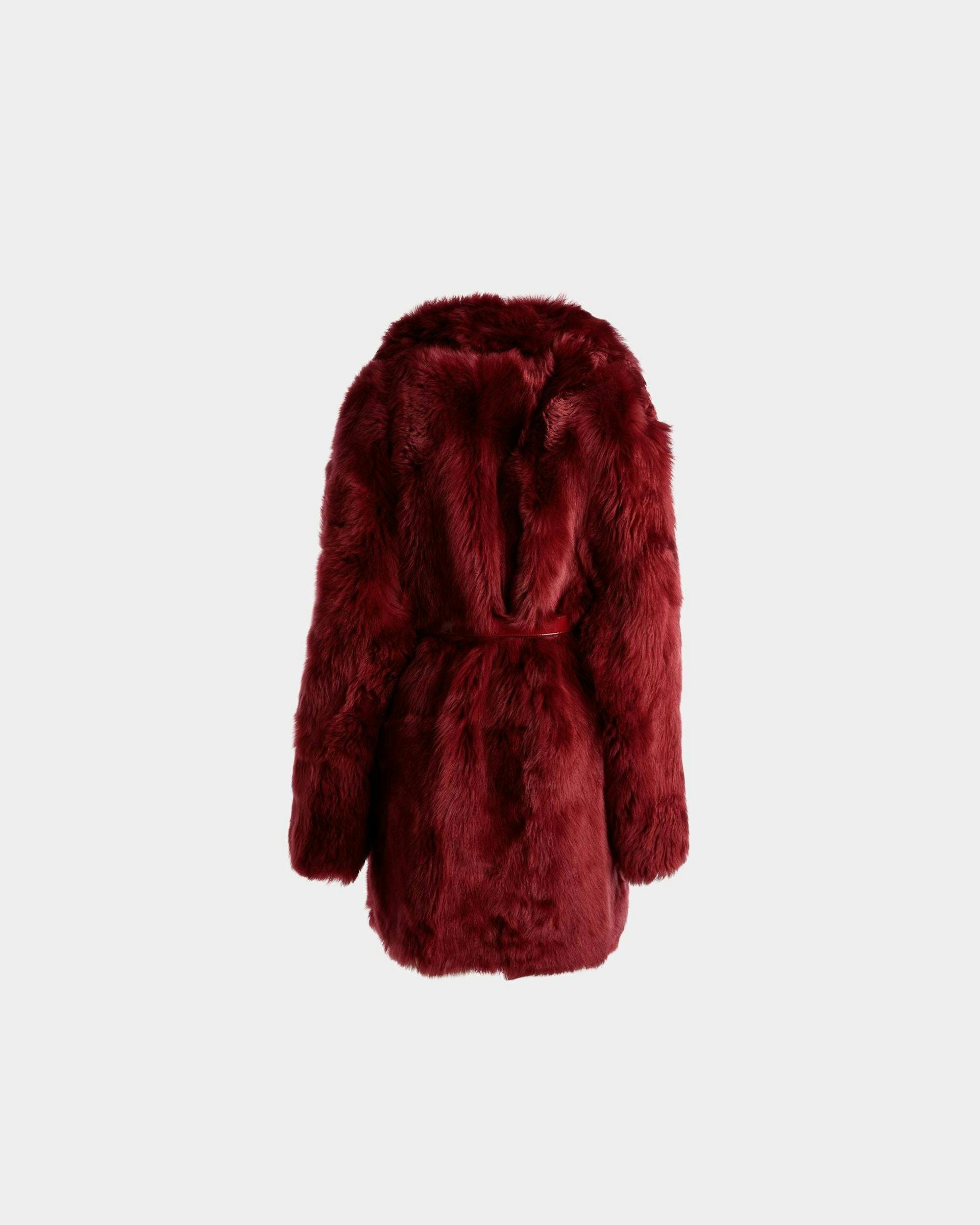 Velor Coat In Red Leather - Women's - Bally - 07