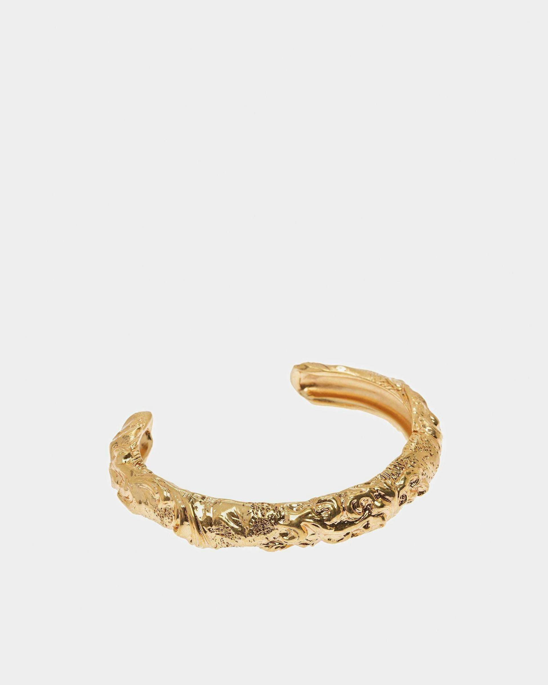 Sculptural-Effect Cuff Bracelet In Yellow-Gold - Women's - Bally - 01