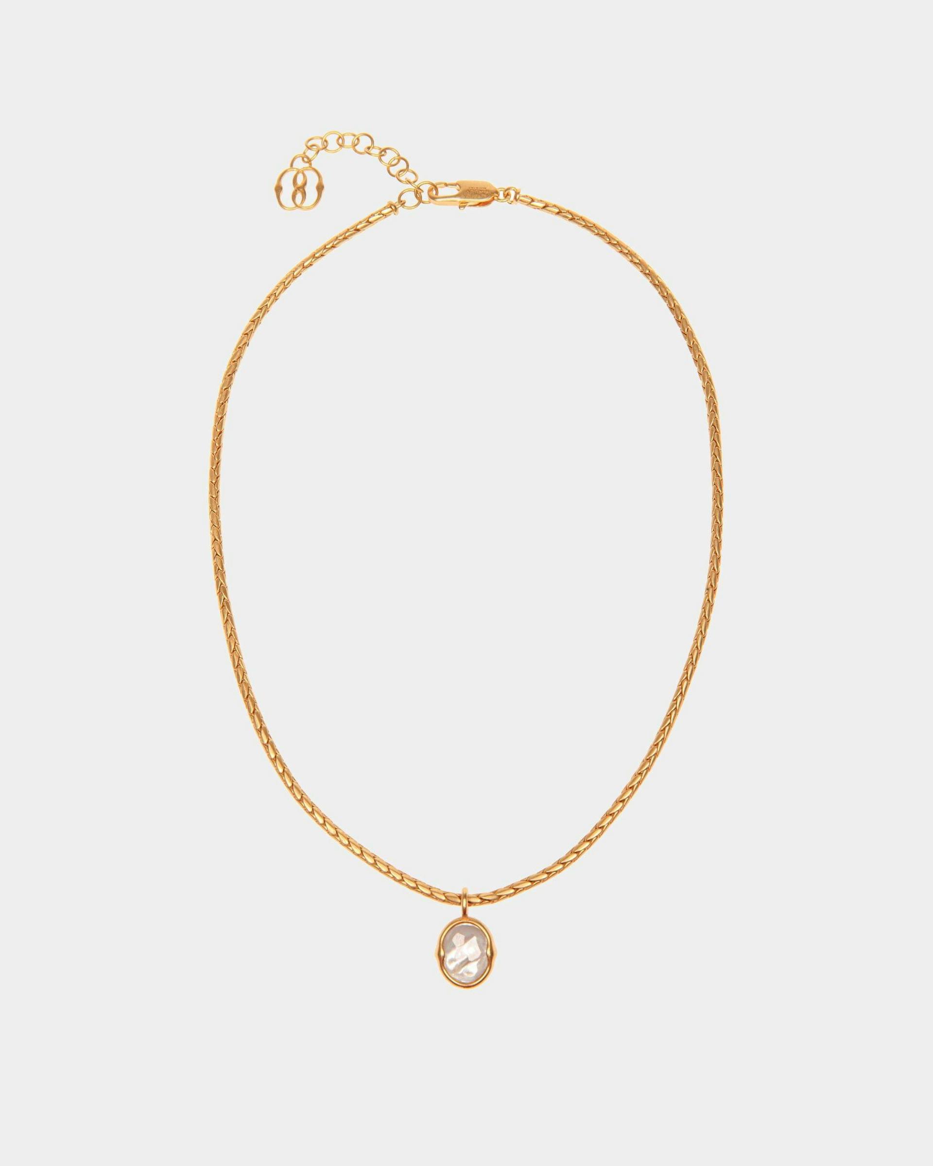 Frame Outline Necklace In Hammered Gold - Women's - Bally - 01