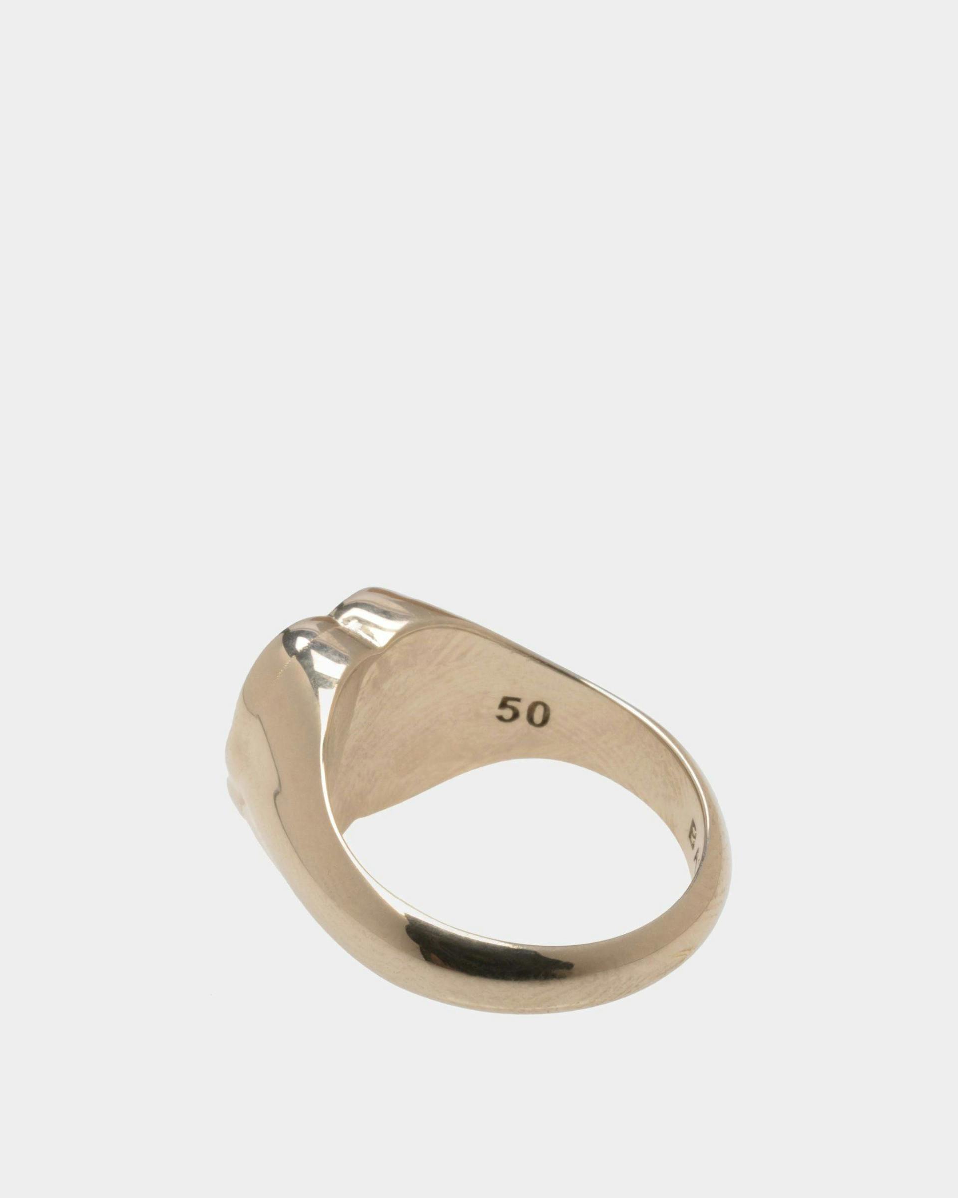 Women's Emblem Ring In Silver Eco Brass | Bally | Still Life Back