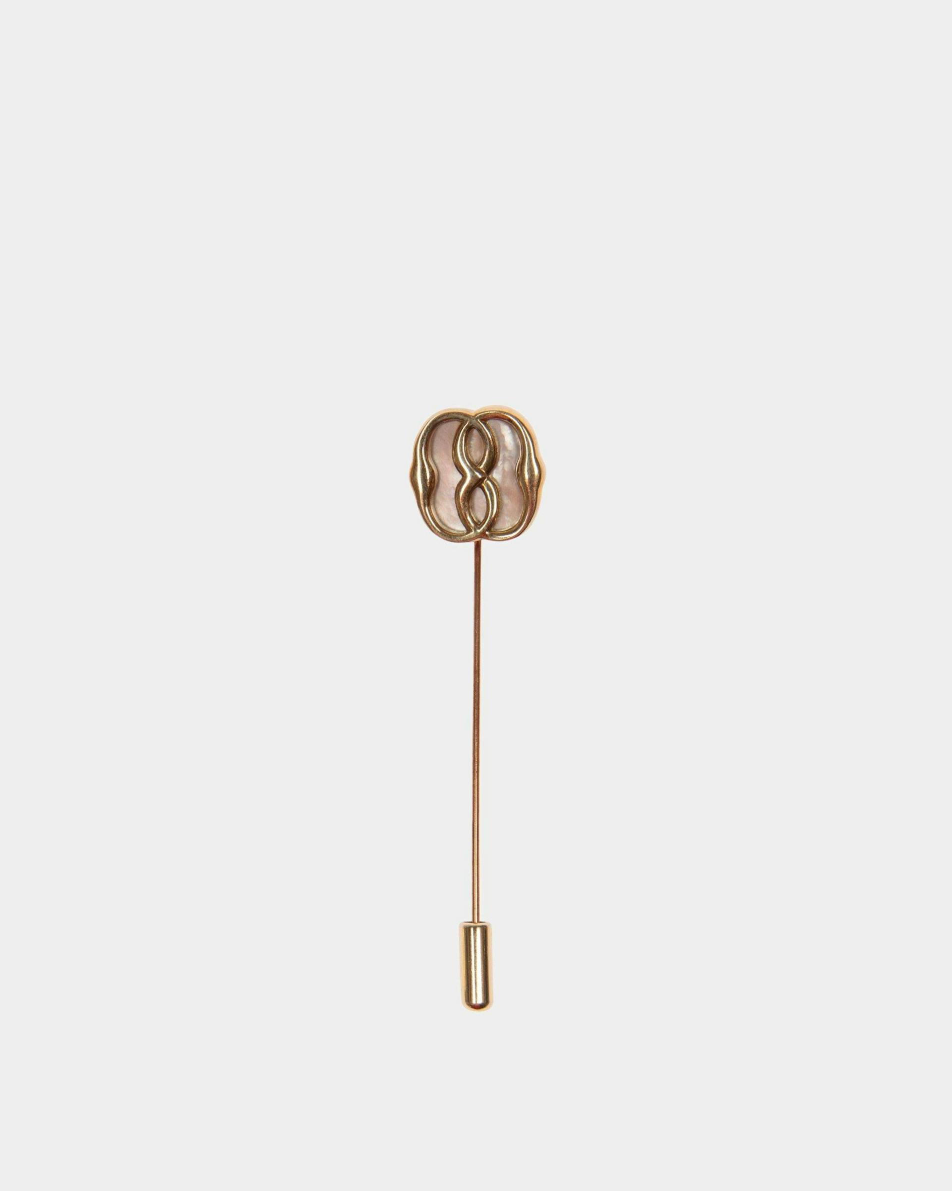 Emblem Pin In Hammered Gold - Women's - Bally - 01