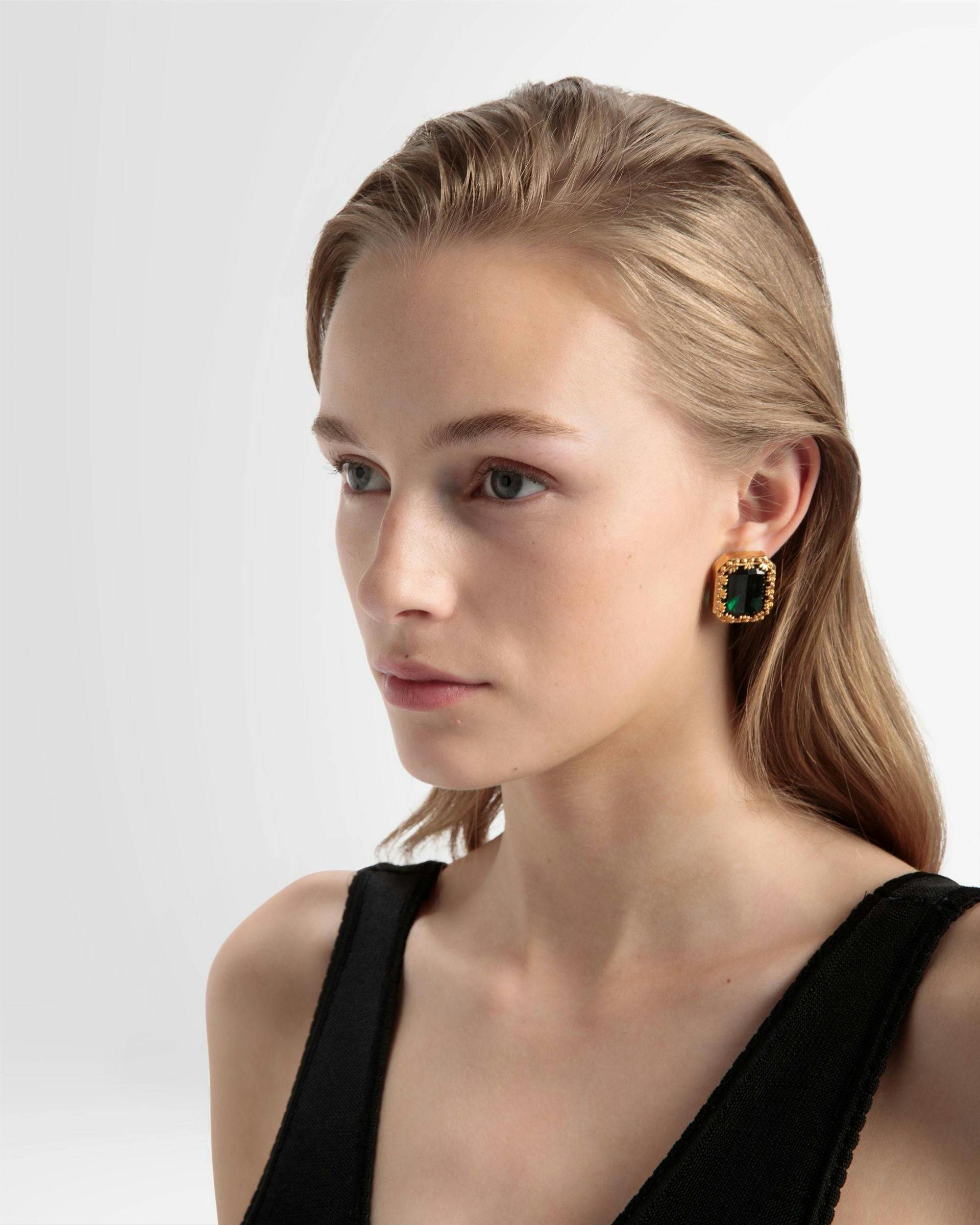 Clip Earrings In Emerald - Women's - Bally - 02