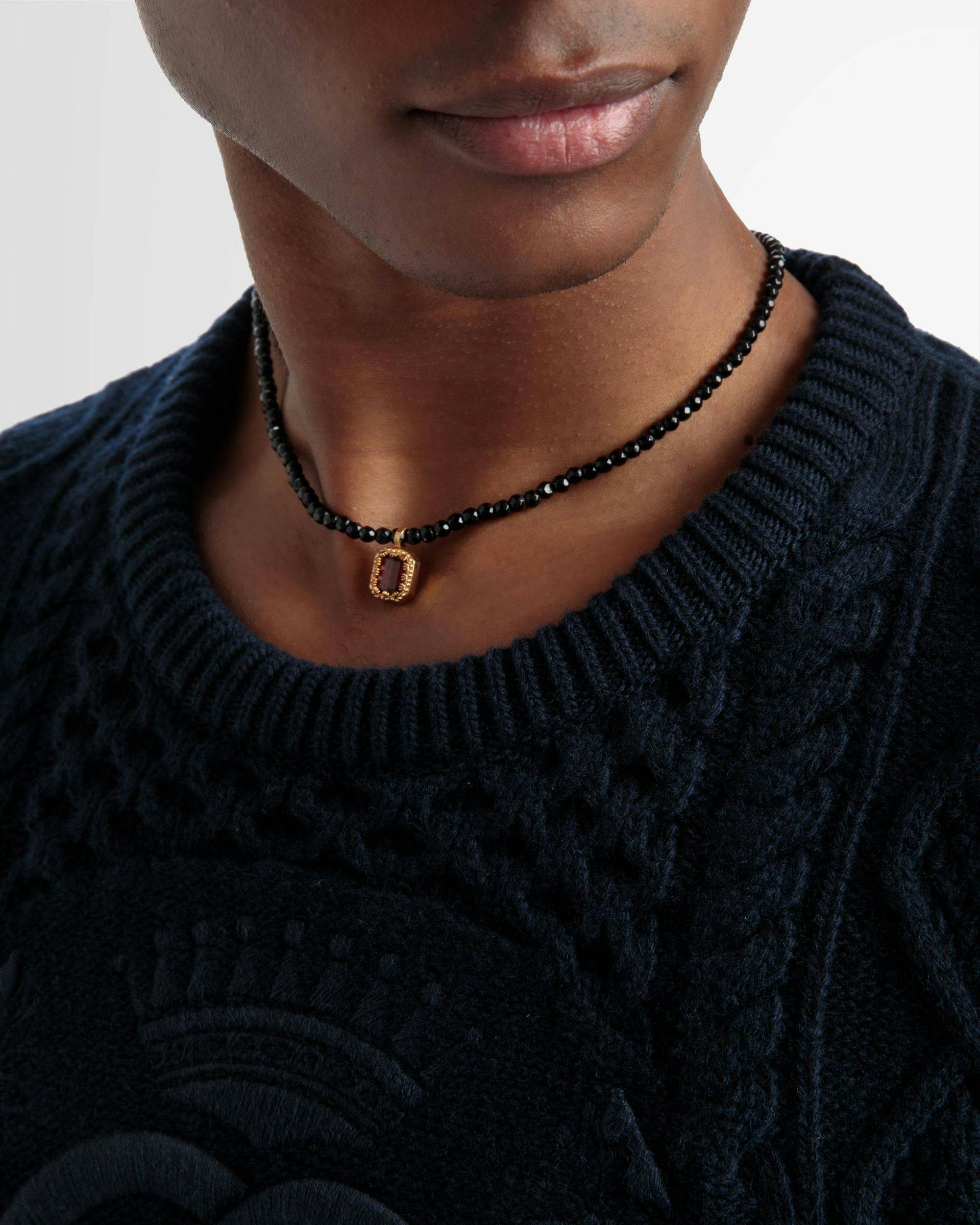 Beaded Chain Necklace In Black - Women's - Bally - 02