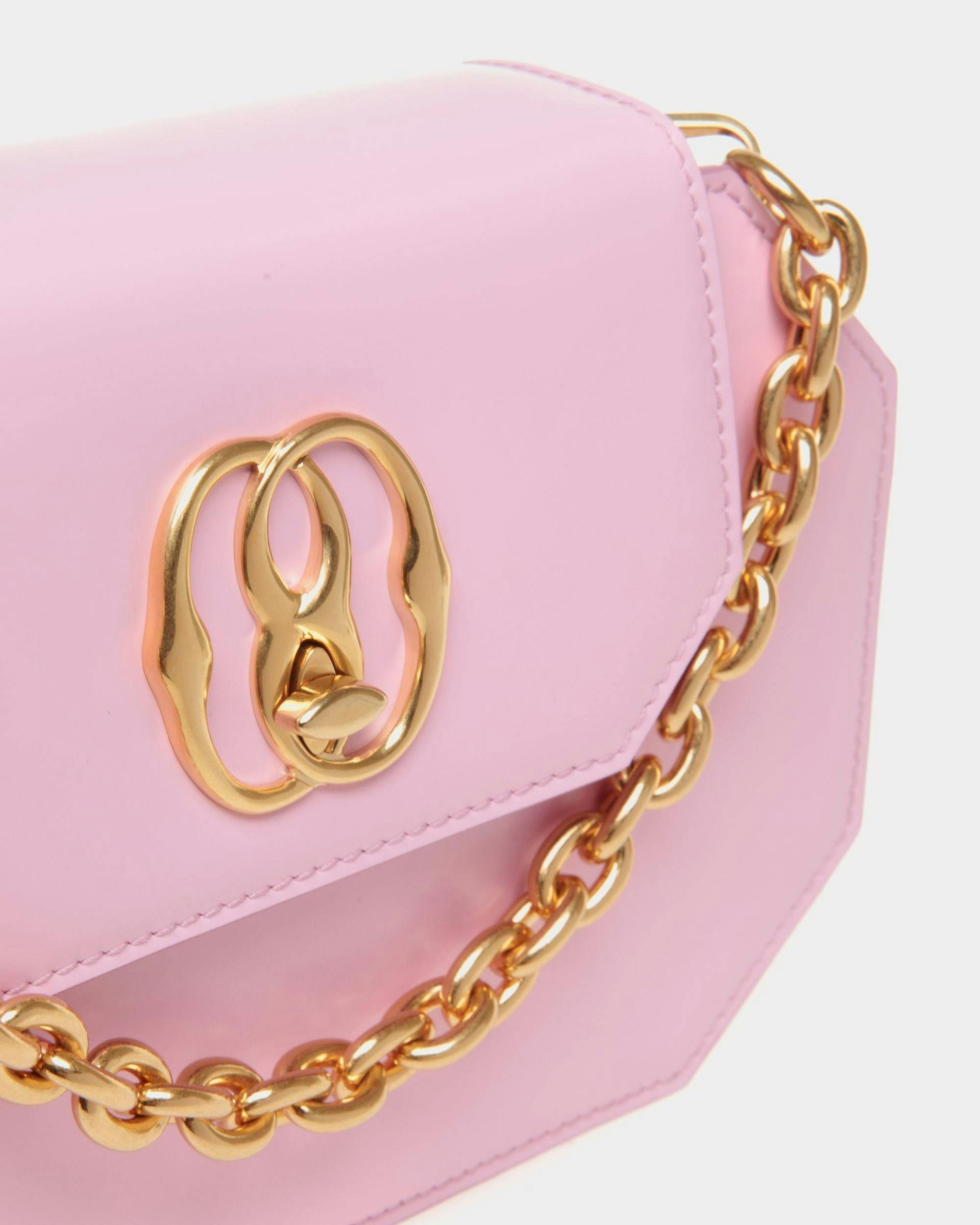 Women's Emblem Mini Bag in Pink Patent Leather | Bally | Still Life Detail