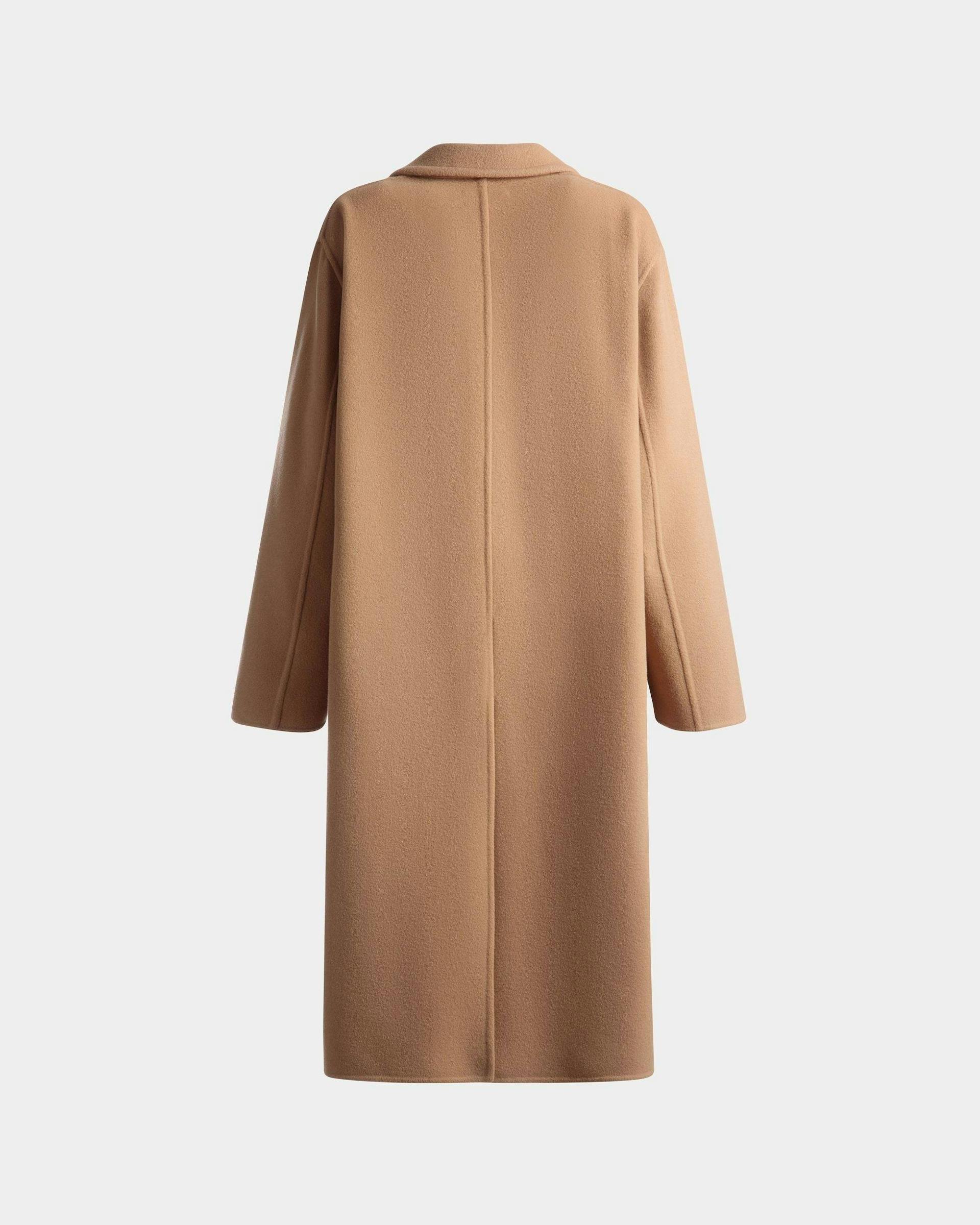 Single-Breasted Coat In Camel Cashmere Wool Mix - Women's - Bally - 07