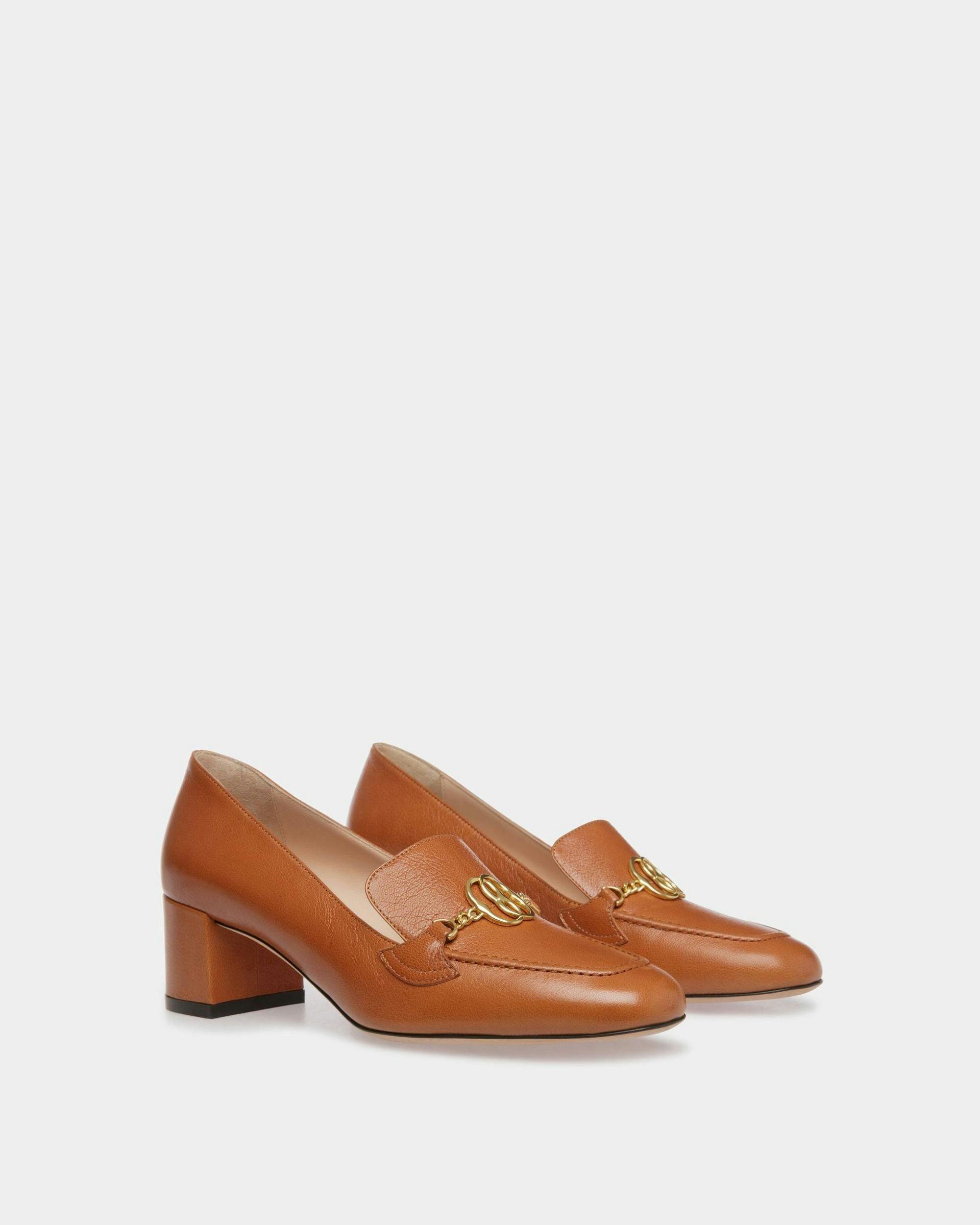 Emblem Pumps In Brown Leather - Women's - Bally - 03
