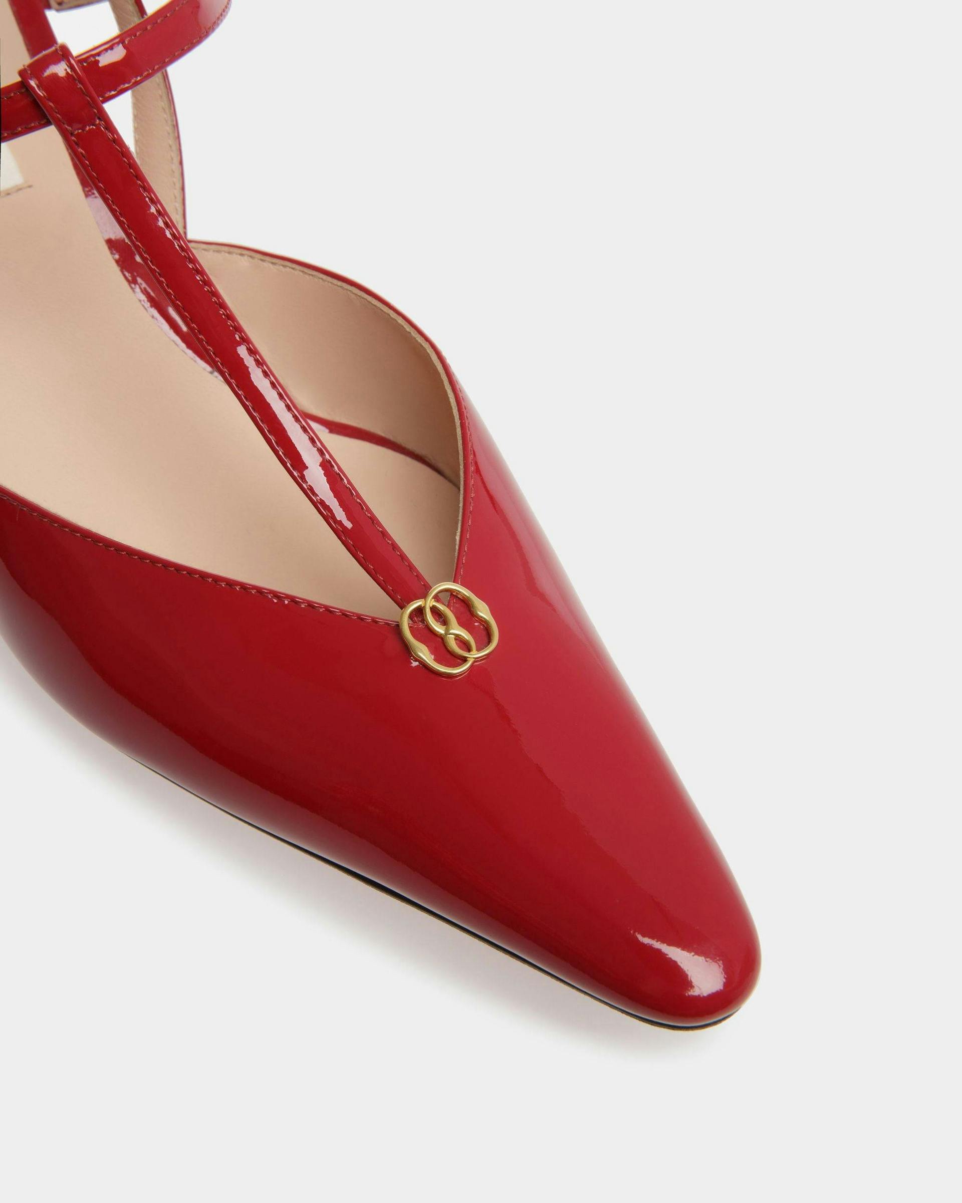 Katy Sling Pump In Ruby Red And Bone Leather - Women's - Bally - 05