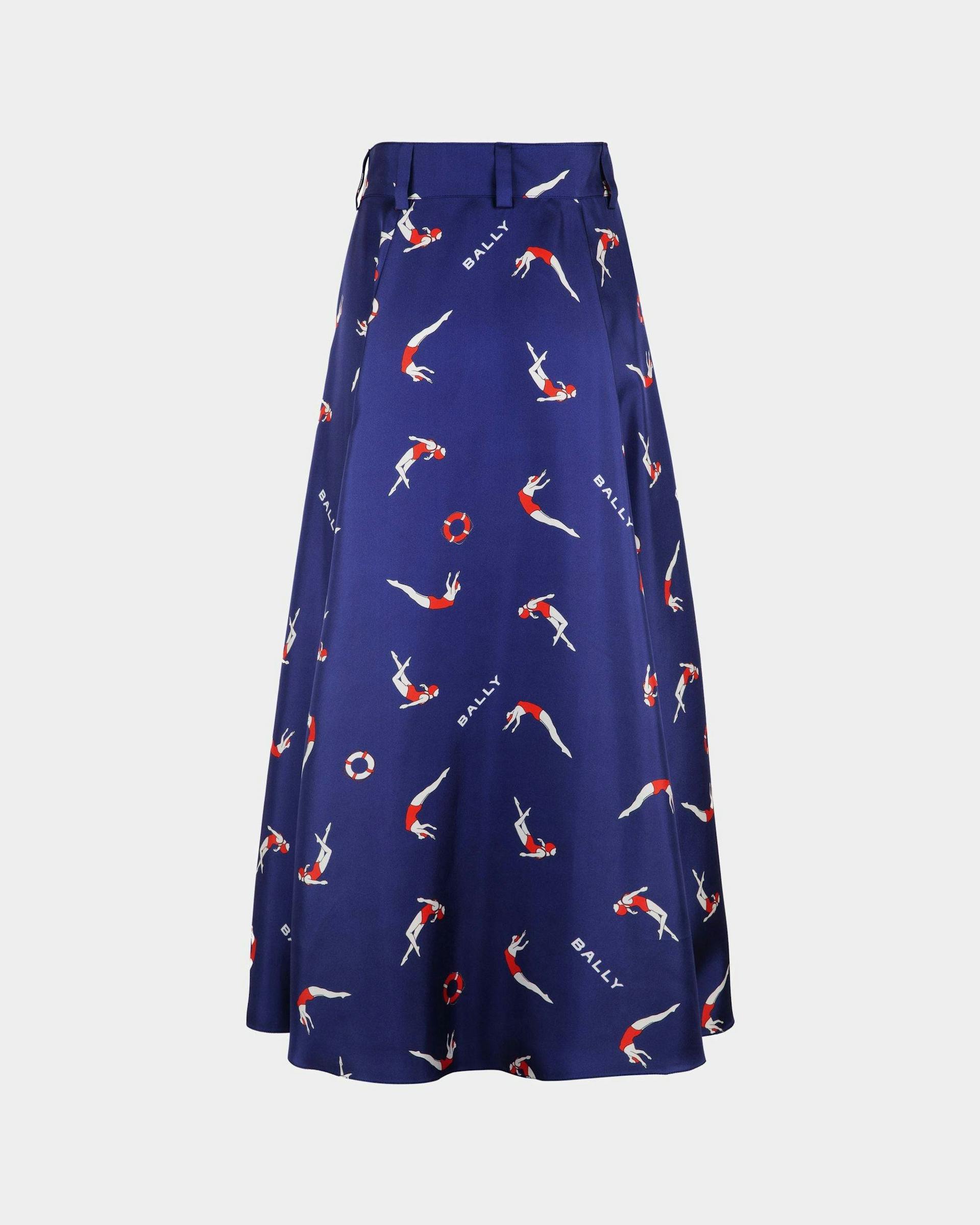 Women's Printed Midi Skirt in Silk | Bally | Still Life Back