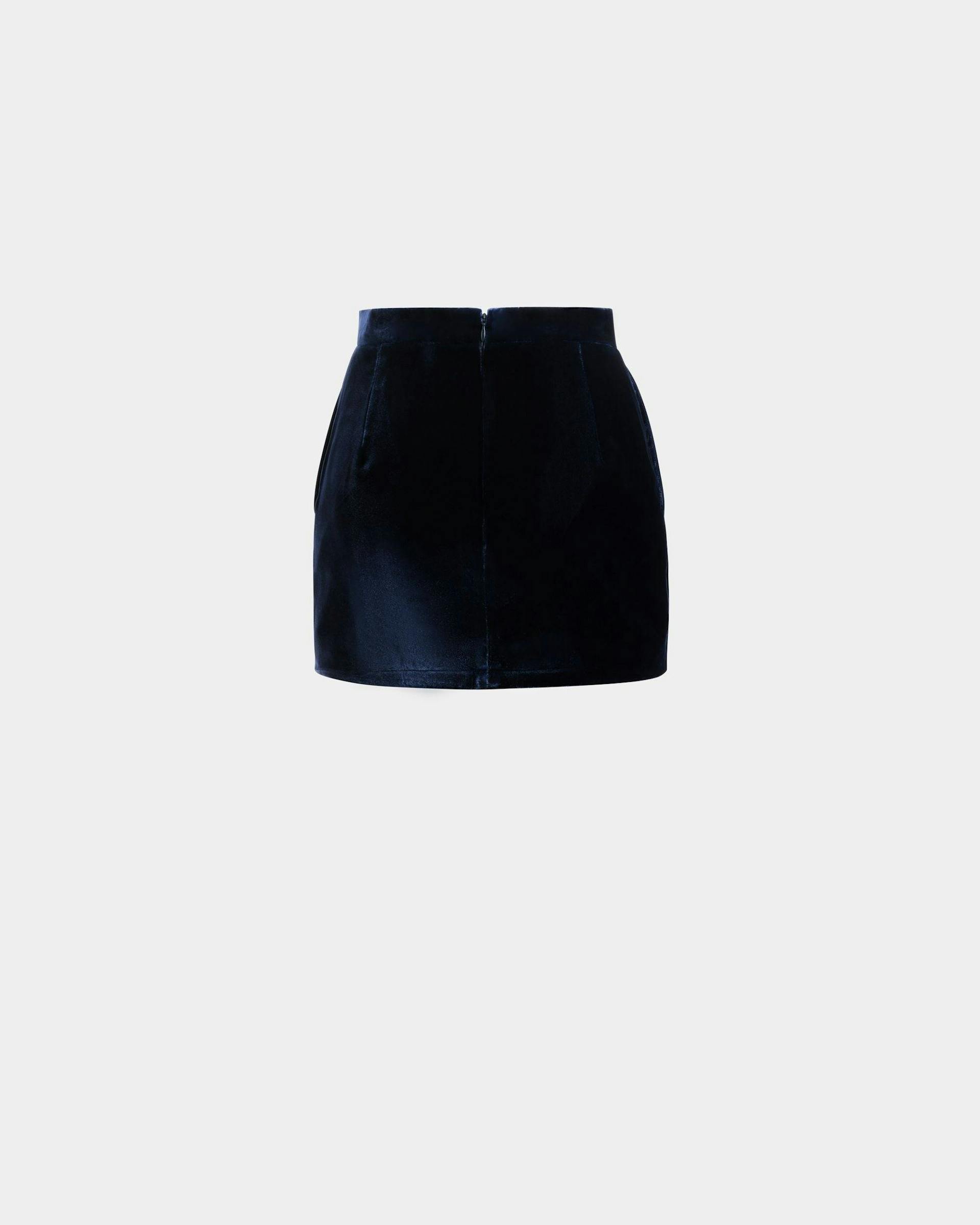 Mini Skirt In Marine Velvet - Women's - Bally - 07