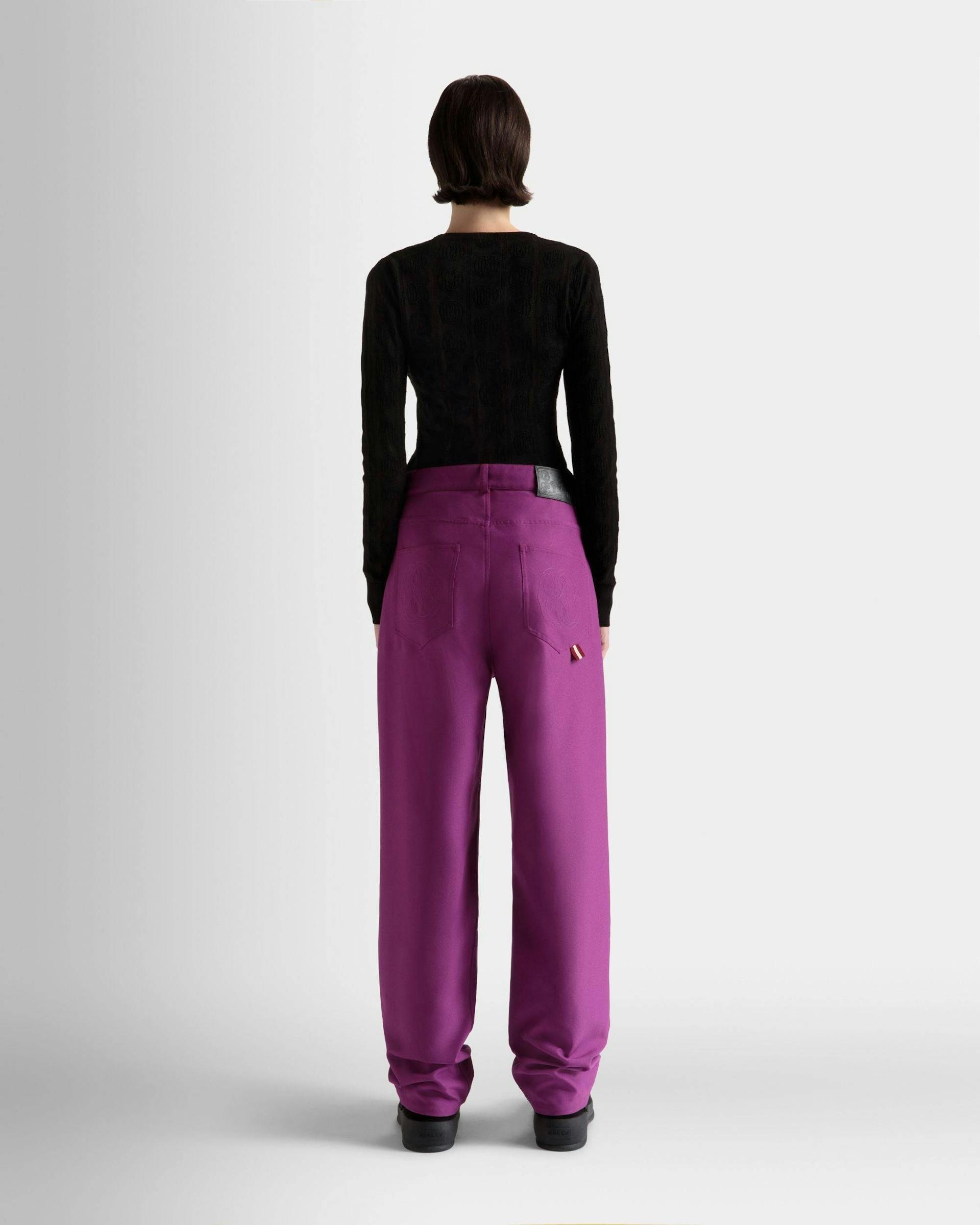 Women's High Waisted Pants In Pink | Bally | On Model Back
