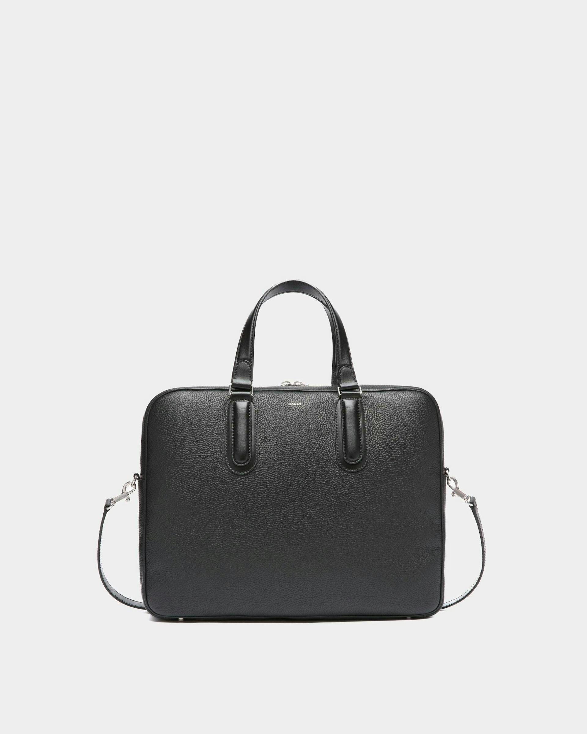 Men's Spin Briefcase In Black Grained Leather | Bally