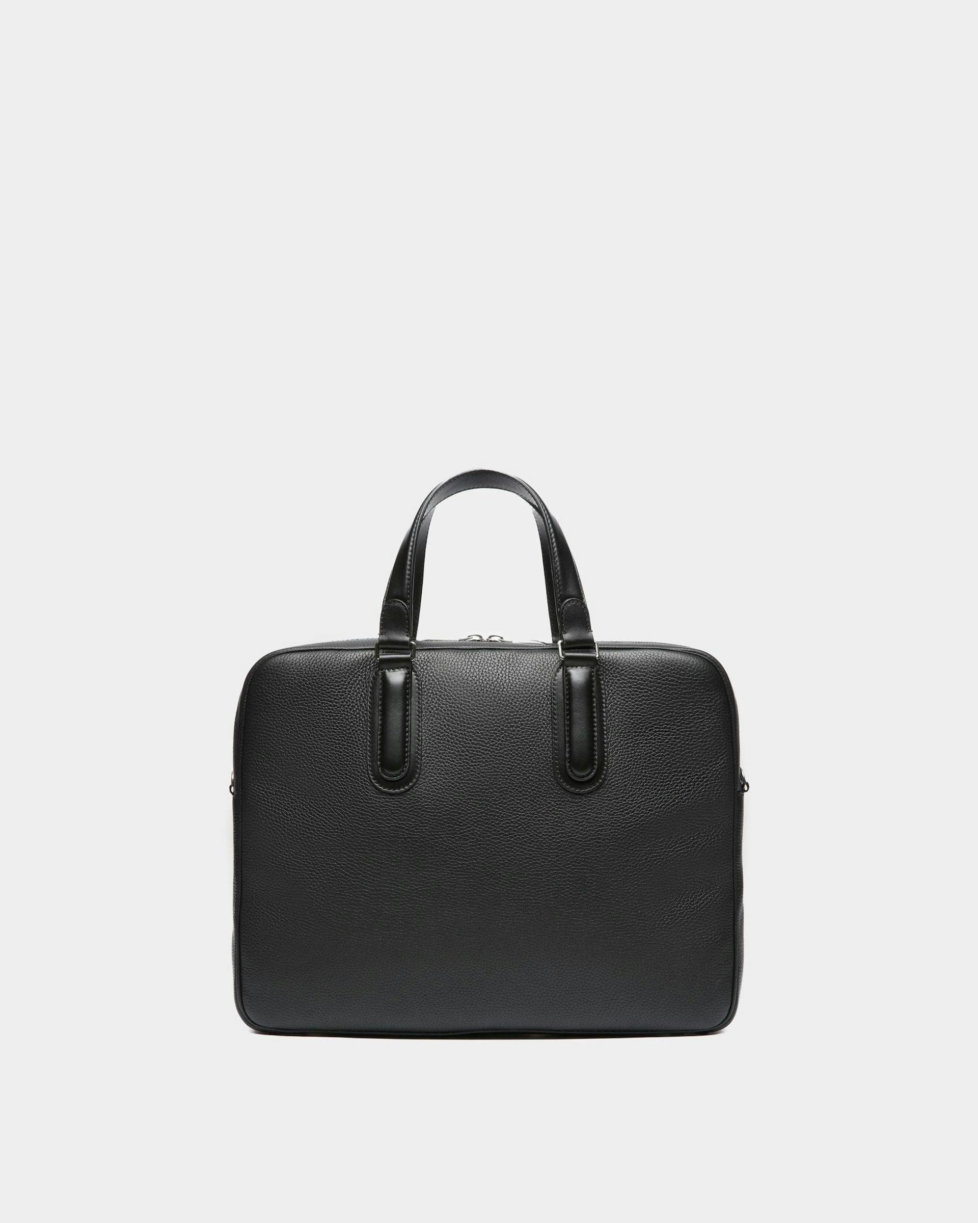 Men's Spin Briefcase In Black Grained Leather | Bally