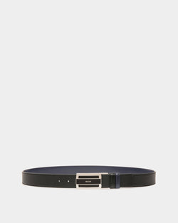 Fabazia Leather 35mm Belt In Black & Navy