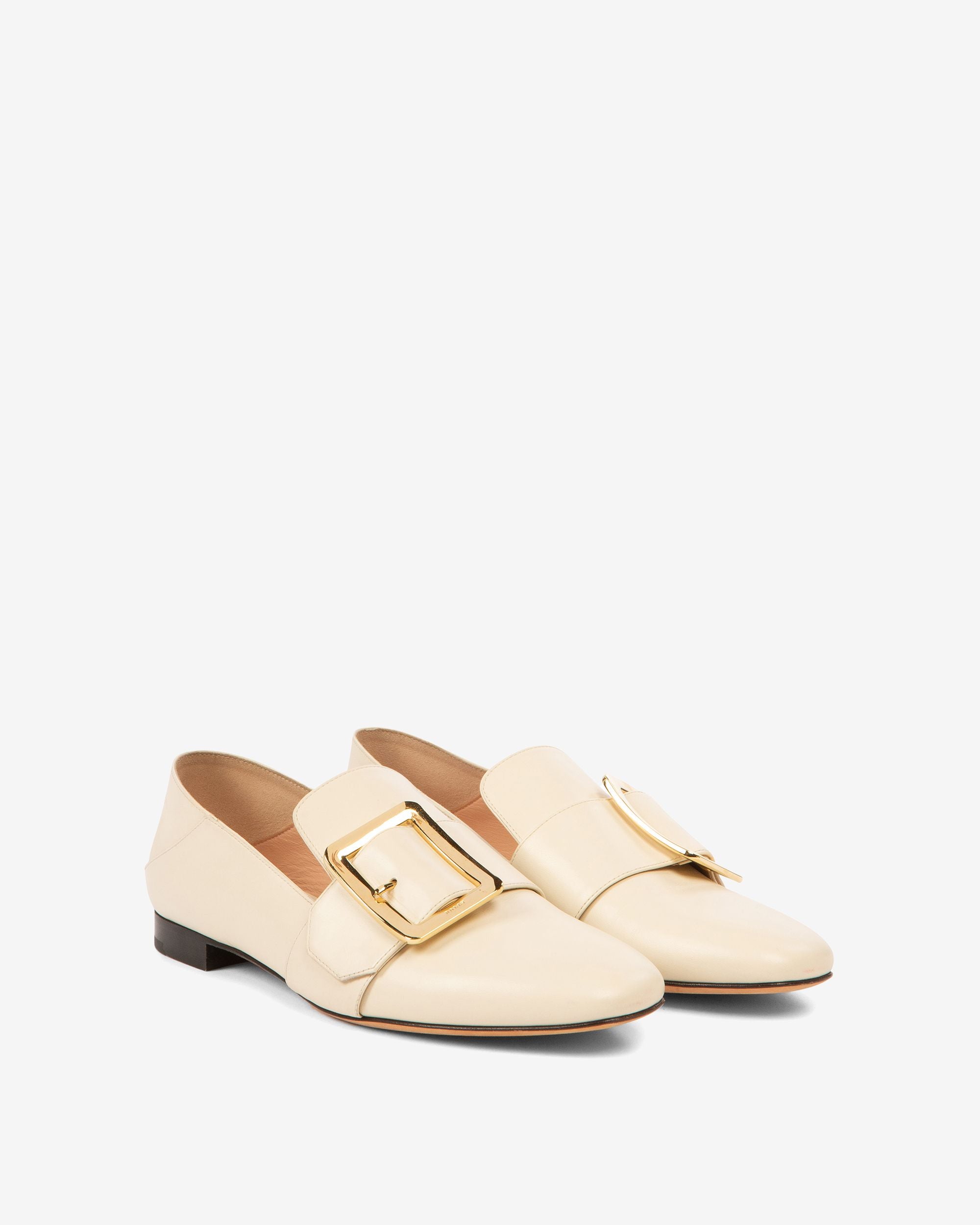 Bally Global - Janelle Leather Loafers In Bone - Bianco