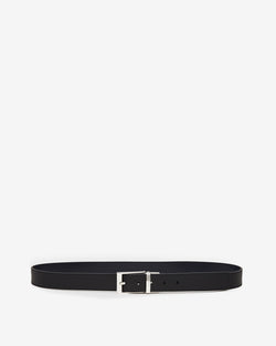 Cinturón Reversible Y Ajustable De Piel Negra