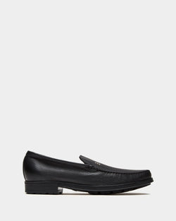 Moccasin in Black Grained Leather