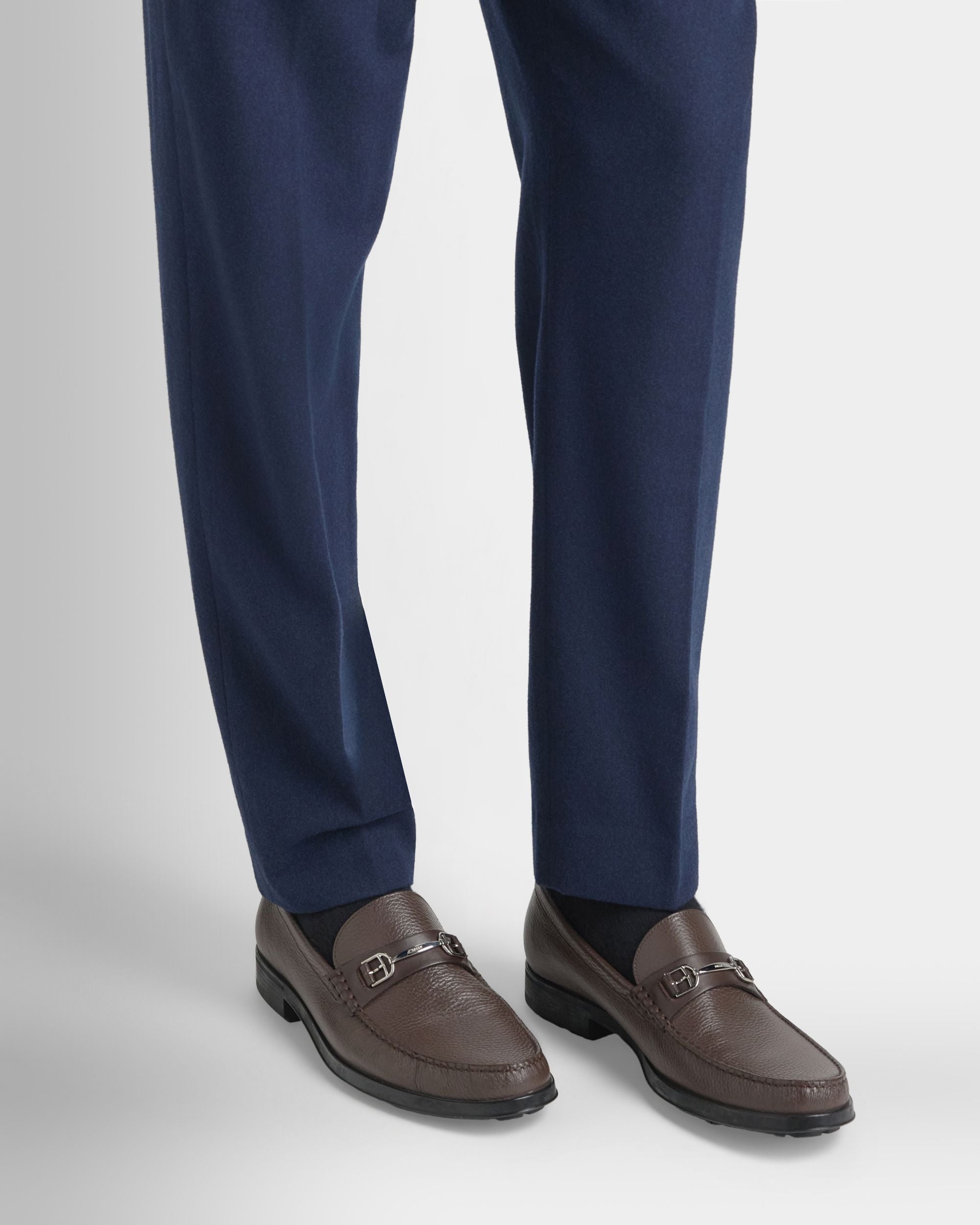 Bally Global - Mokassin Odeny aus braunem genarbtem Leder - Brown