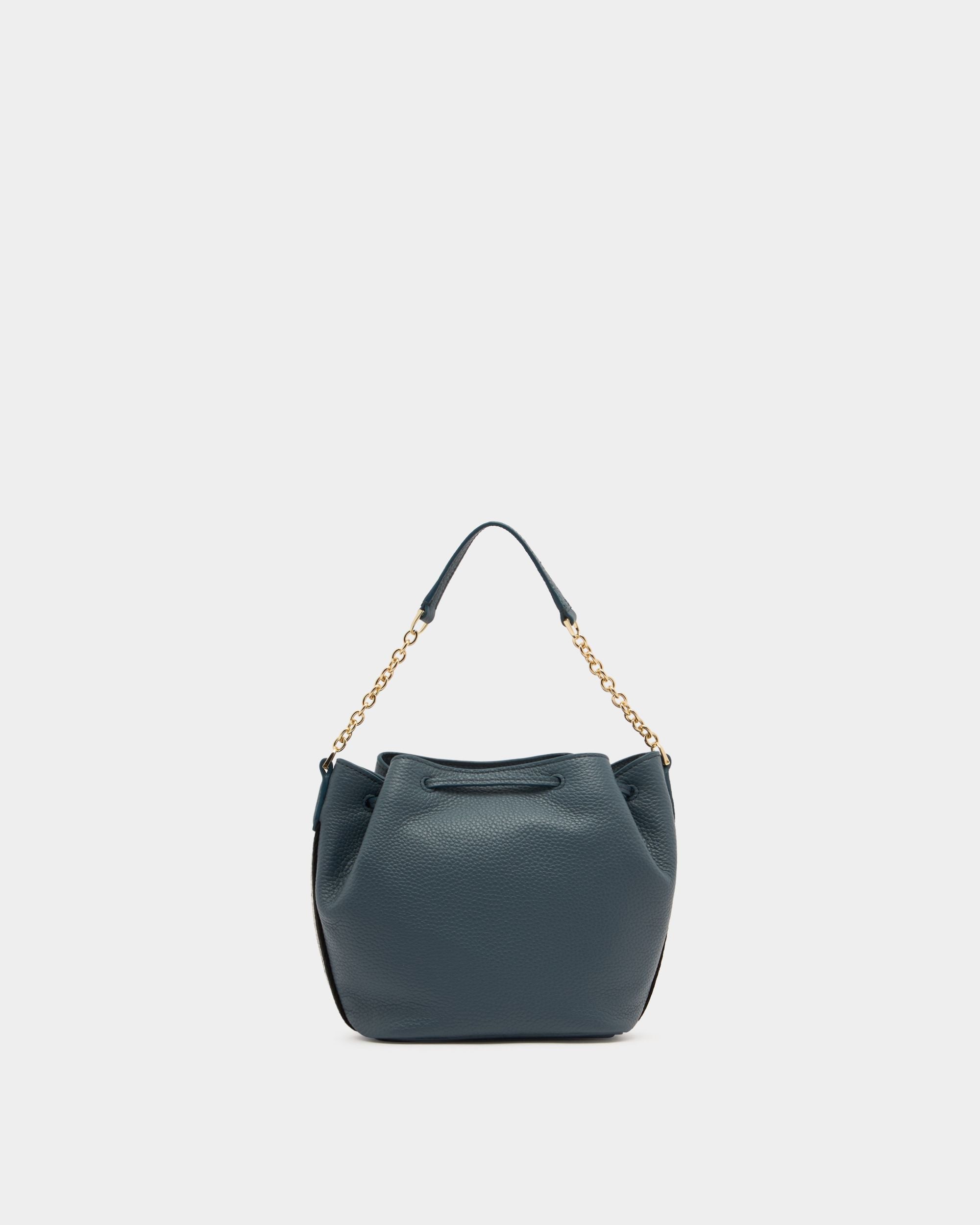 Bally Global - Bucket Bag in Blue Grained Leather - Blue