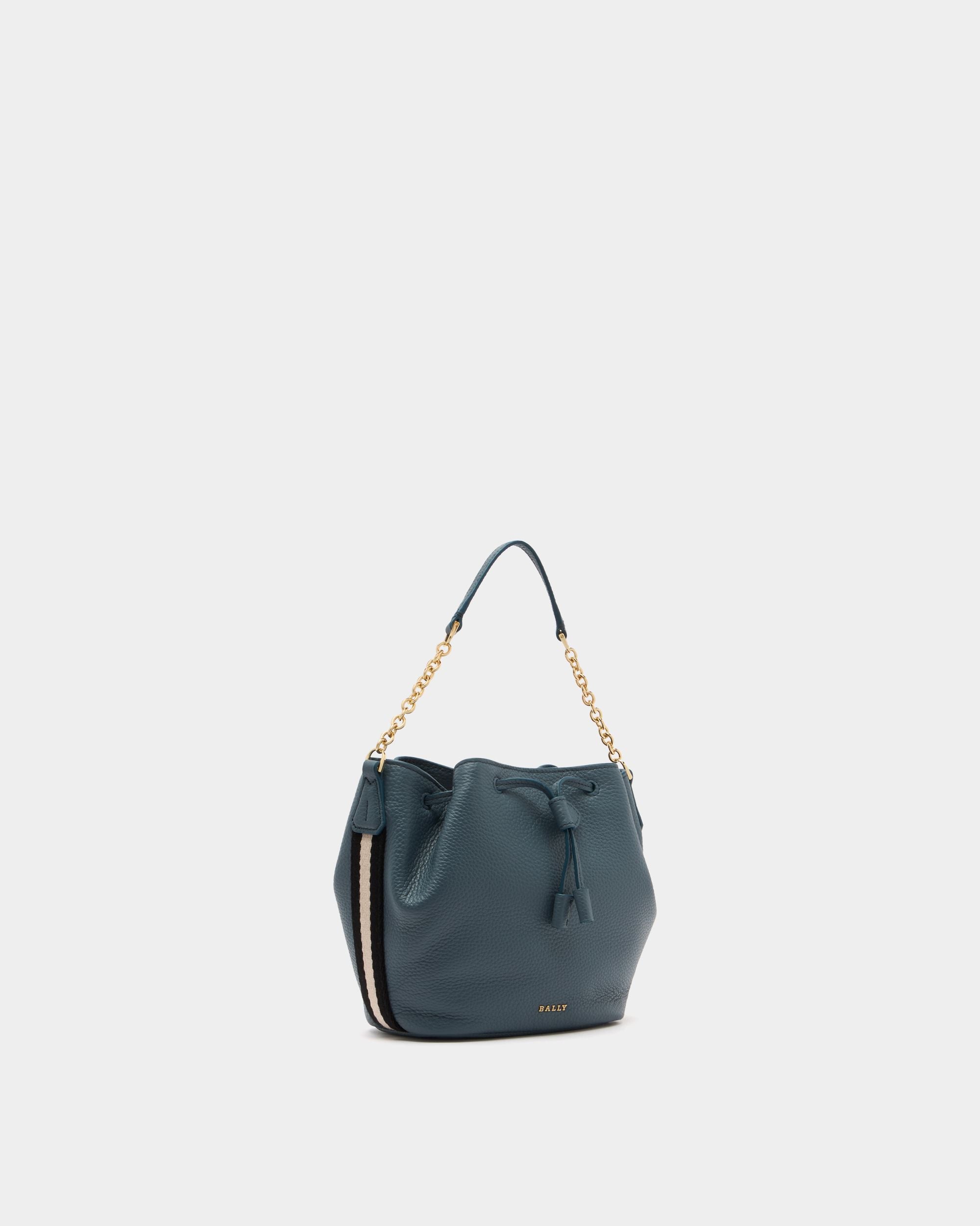 Bally Global - Bucket Bag in Blue Grained Leather - Blue
