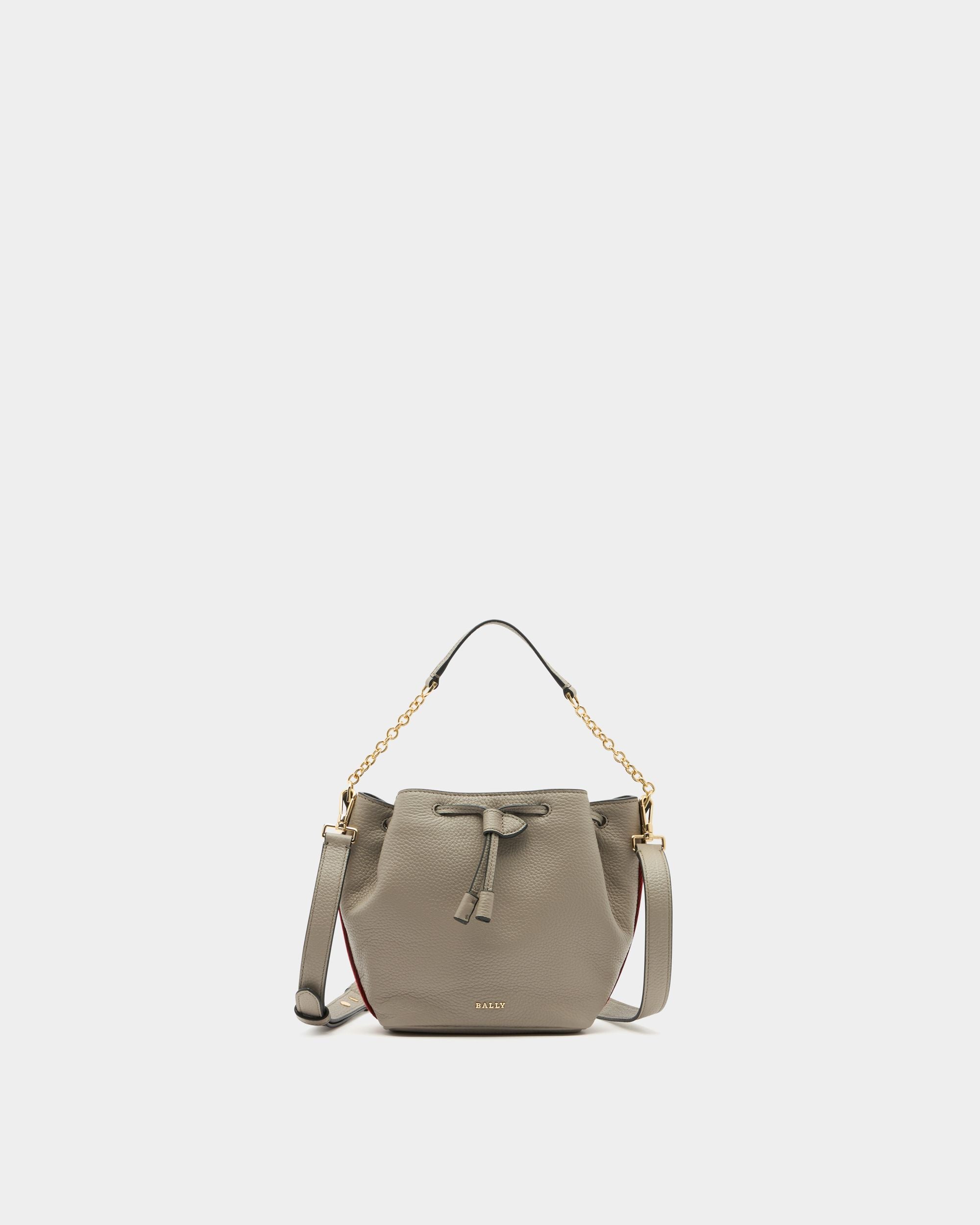 Bally Global - Bucket Bag in Taupe Grained Leather - Grey