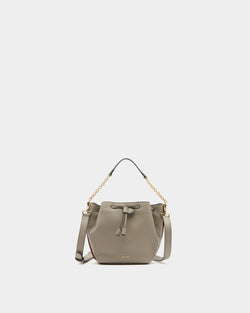 Bucket Bag in Taupe Grained Leather
