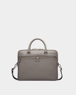 Briefcase in Beige Embossed Leather
