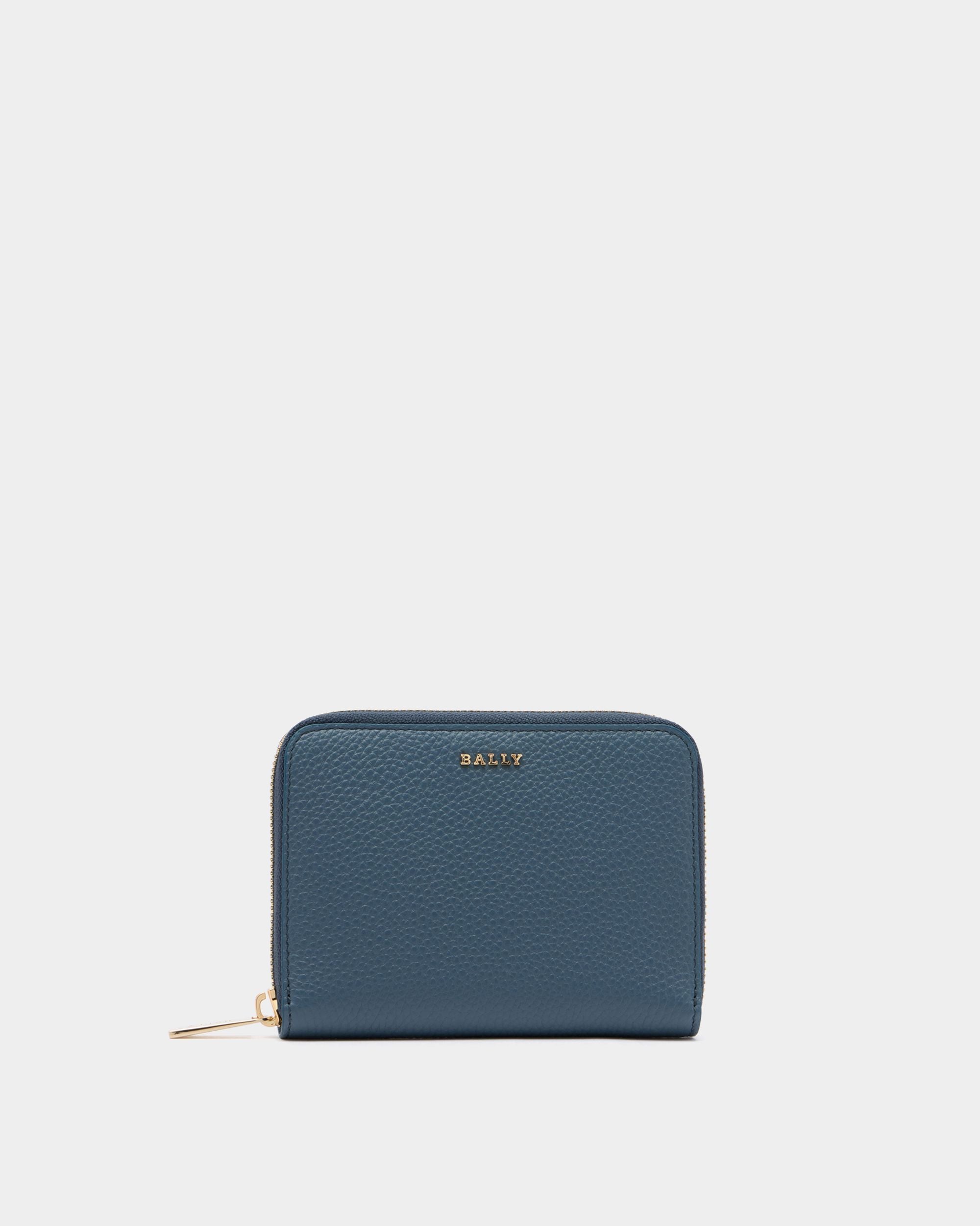 Bally Global - Zip Around Wallet in Blue Grained Leather - Blue