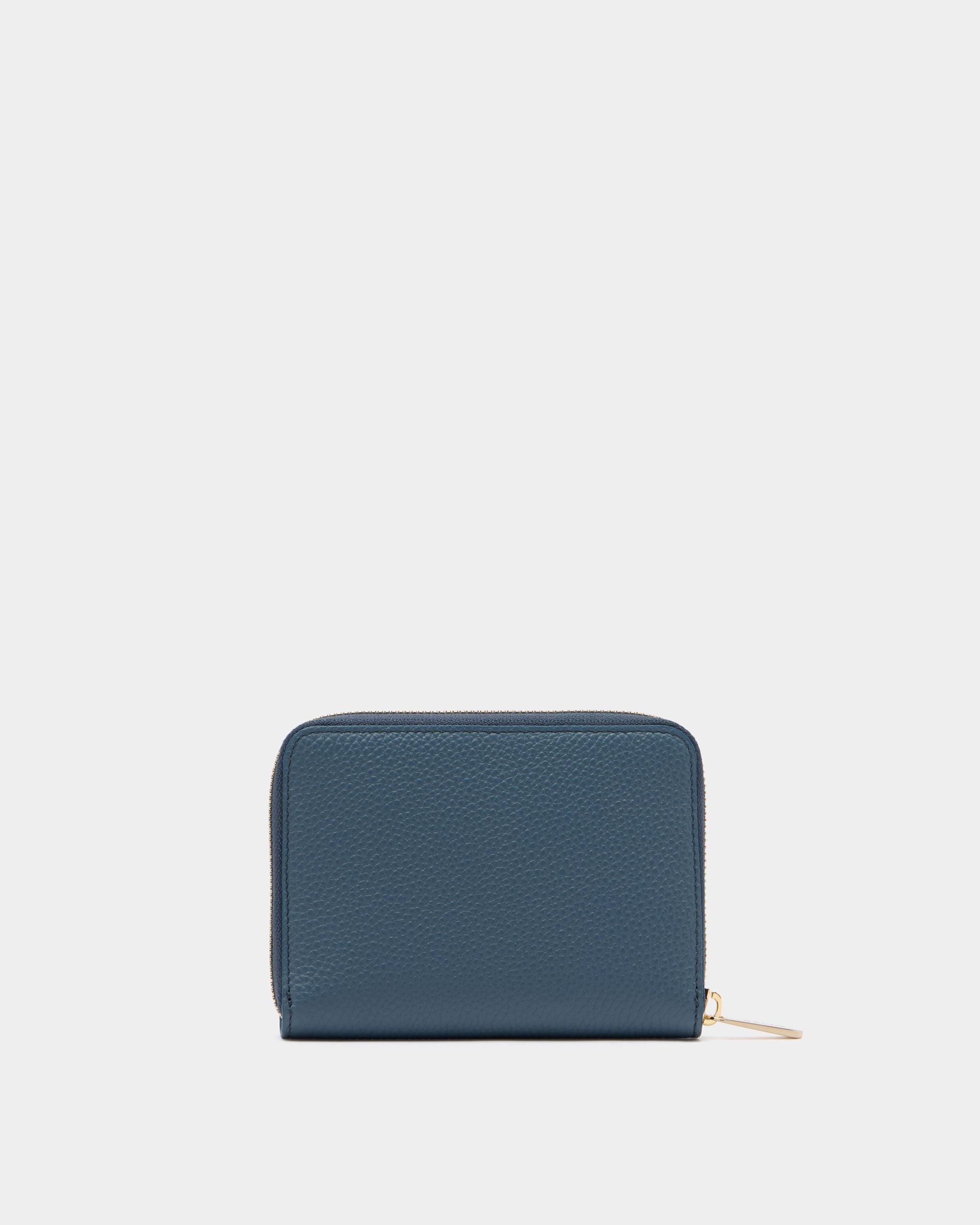 Bally Global - Zip Around Wallet in Blue Grained Leather - Blue