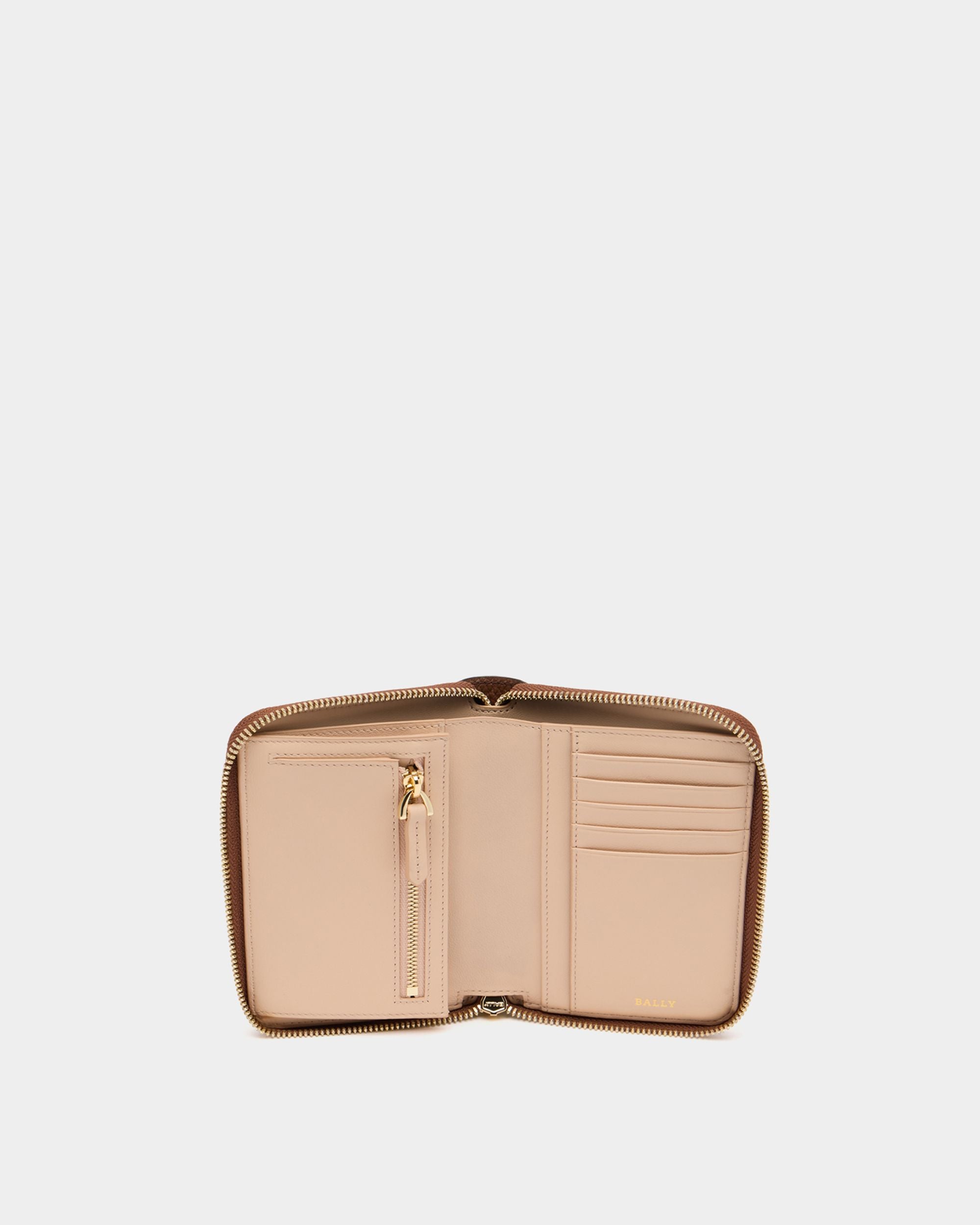 Bally Global - Zip-Around Wallet in Brown Grained Leather - Brown