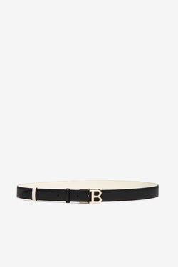 Reversible And Adjustable Belt in Black Leather