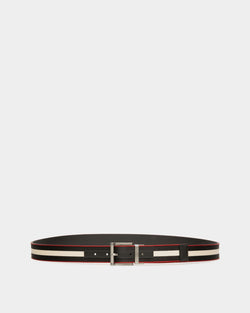 Taylan Fabric & Leather 35mm Belt In Black