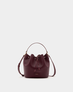 Bucket Bag In Burgundy Leather