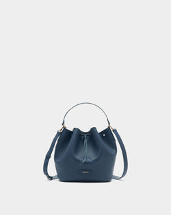 Bucket Bag In Blue Leather