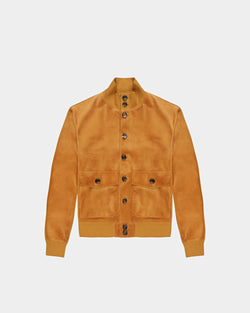 Bomber Jacket In Brown Suede