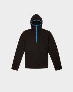Thermo Padded Hoodie Prenda De Mezcla De Lana Merina De Color Negro