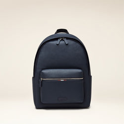 Men's Blue Leather Business Casual Backpack