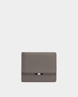 Wallet In Grey Embossed Leather